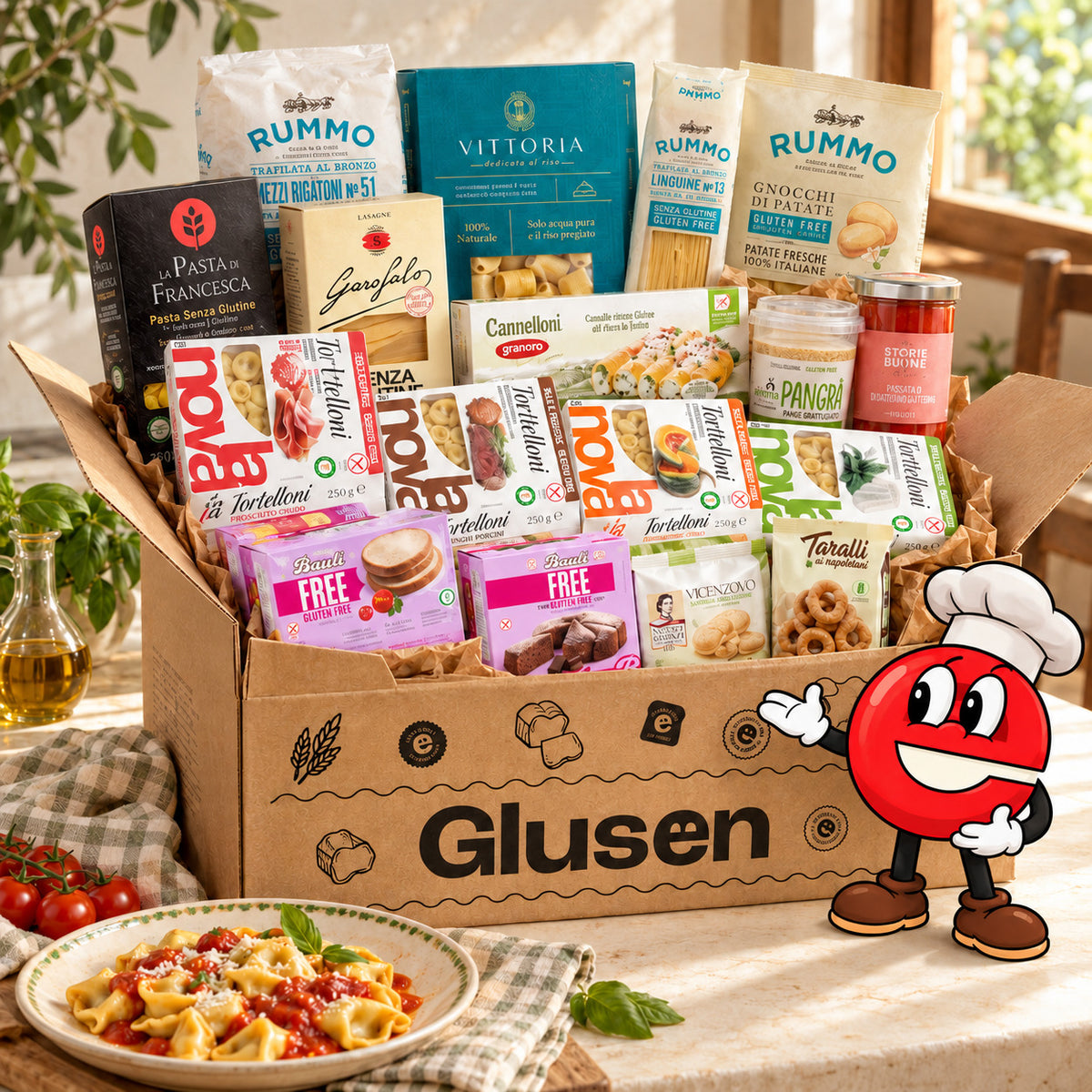 Box La Domenica Italiana Glusen con tortellini paccheri e lasagne senza glutine