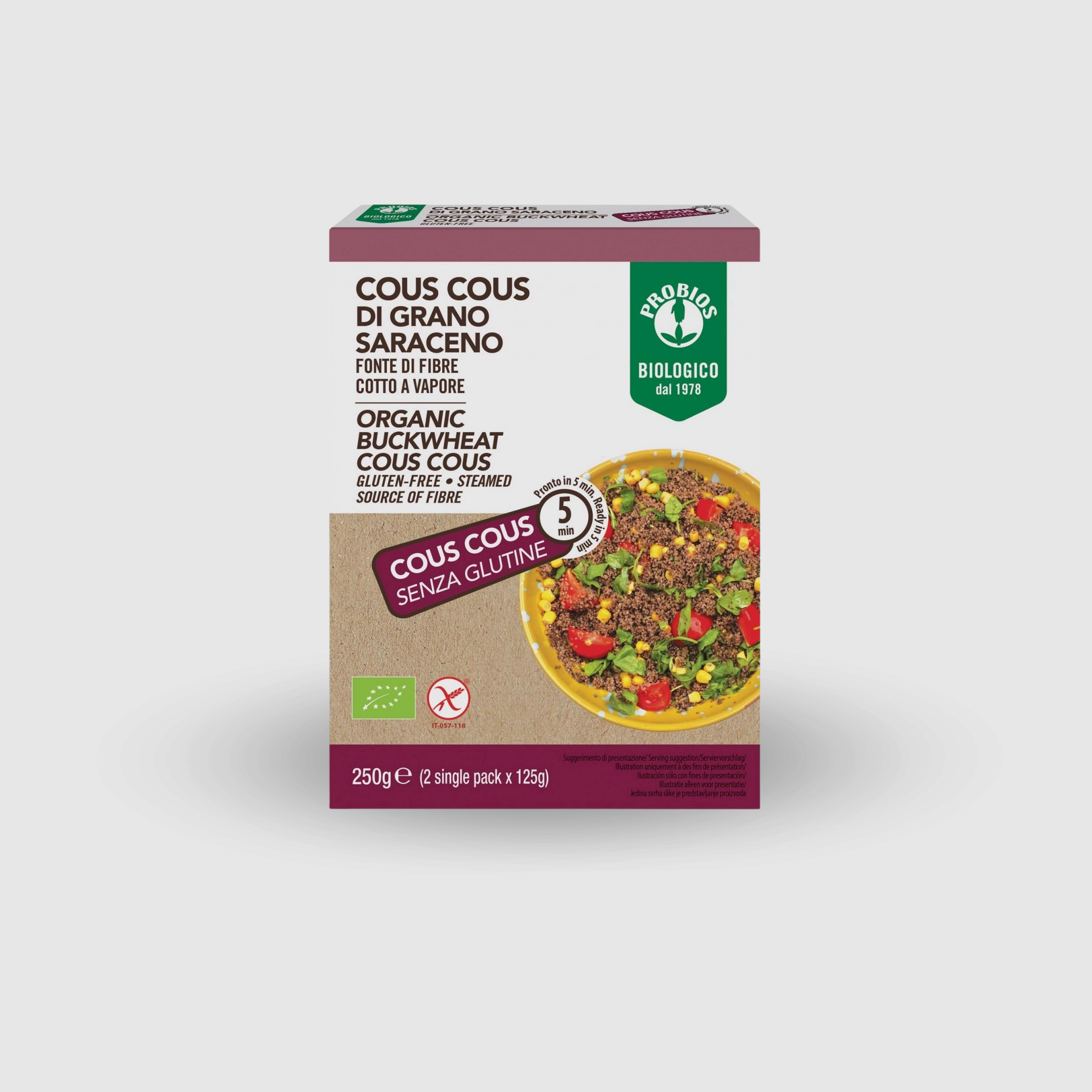 Cous Cous di Grano Saraceno Senza Glutine Probios 250g