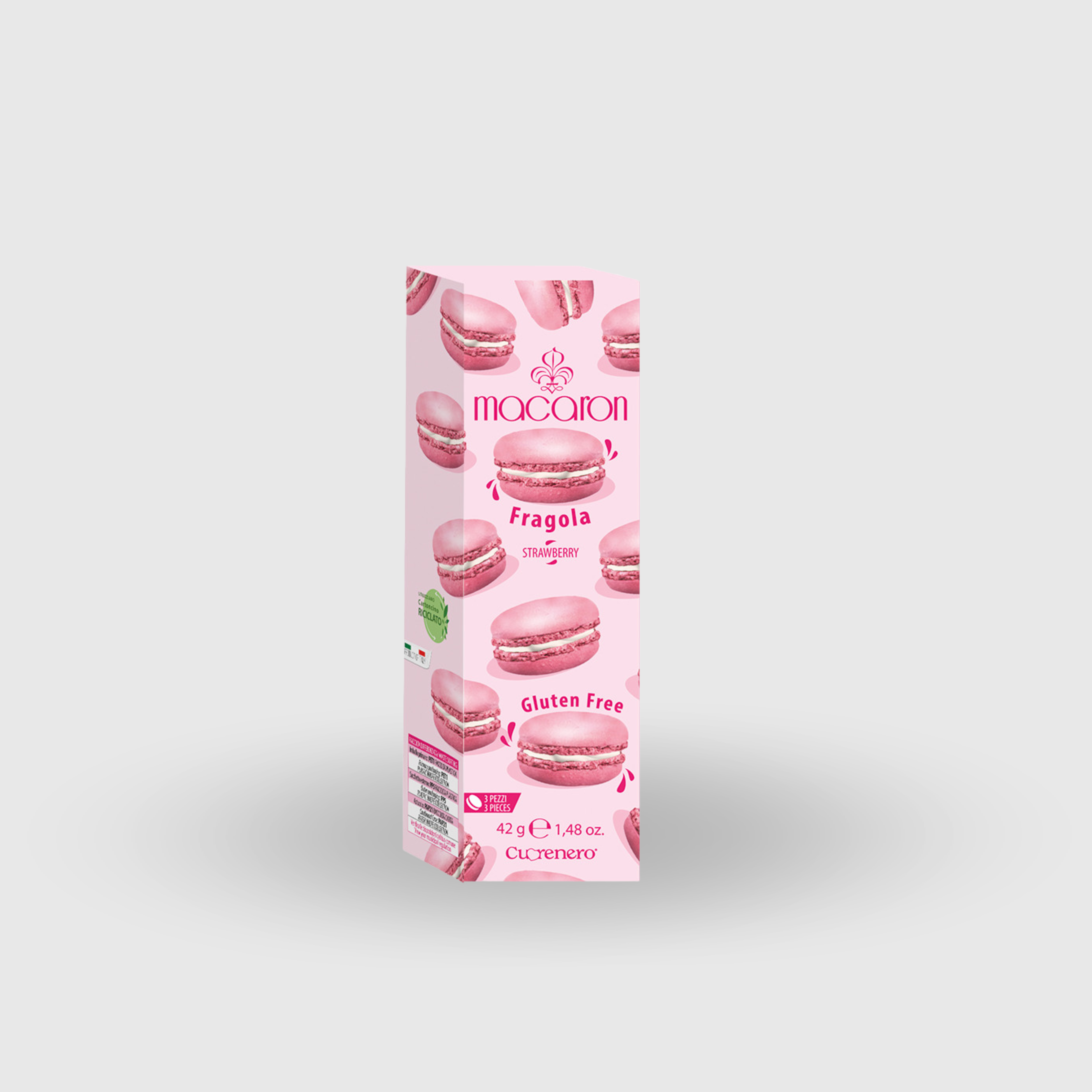 Macaron alla Fragola Senza Glutine Cuorenero 42g