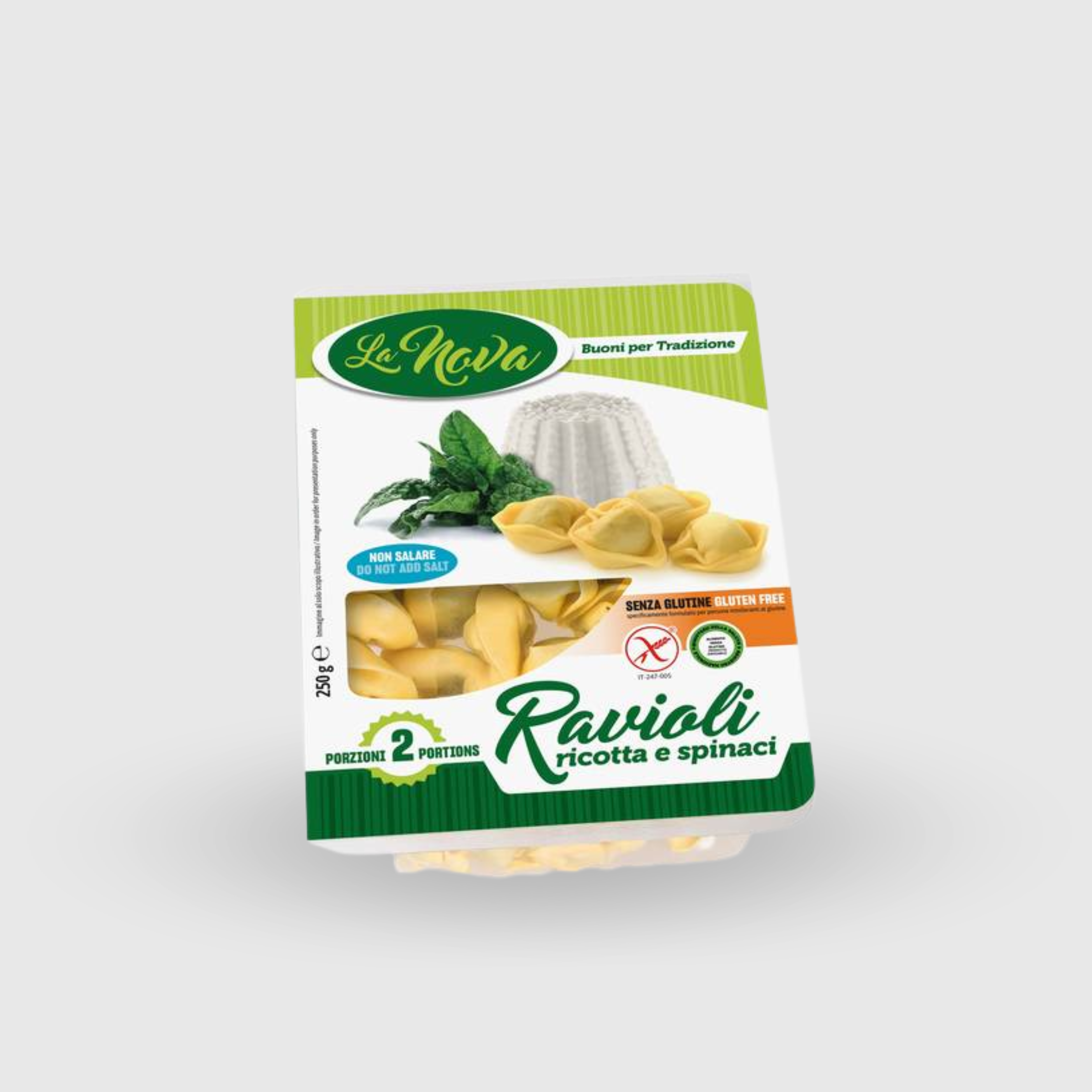 Tortelloni Ricotta e Spinaci Senza Glutine La Nova 250g