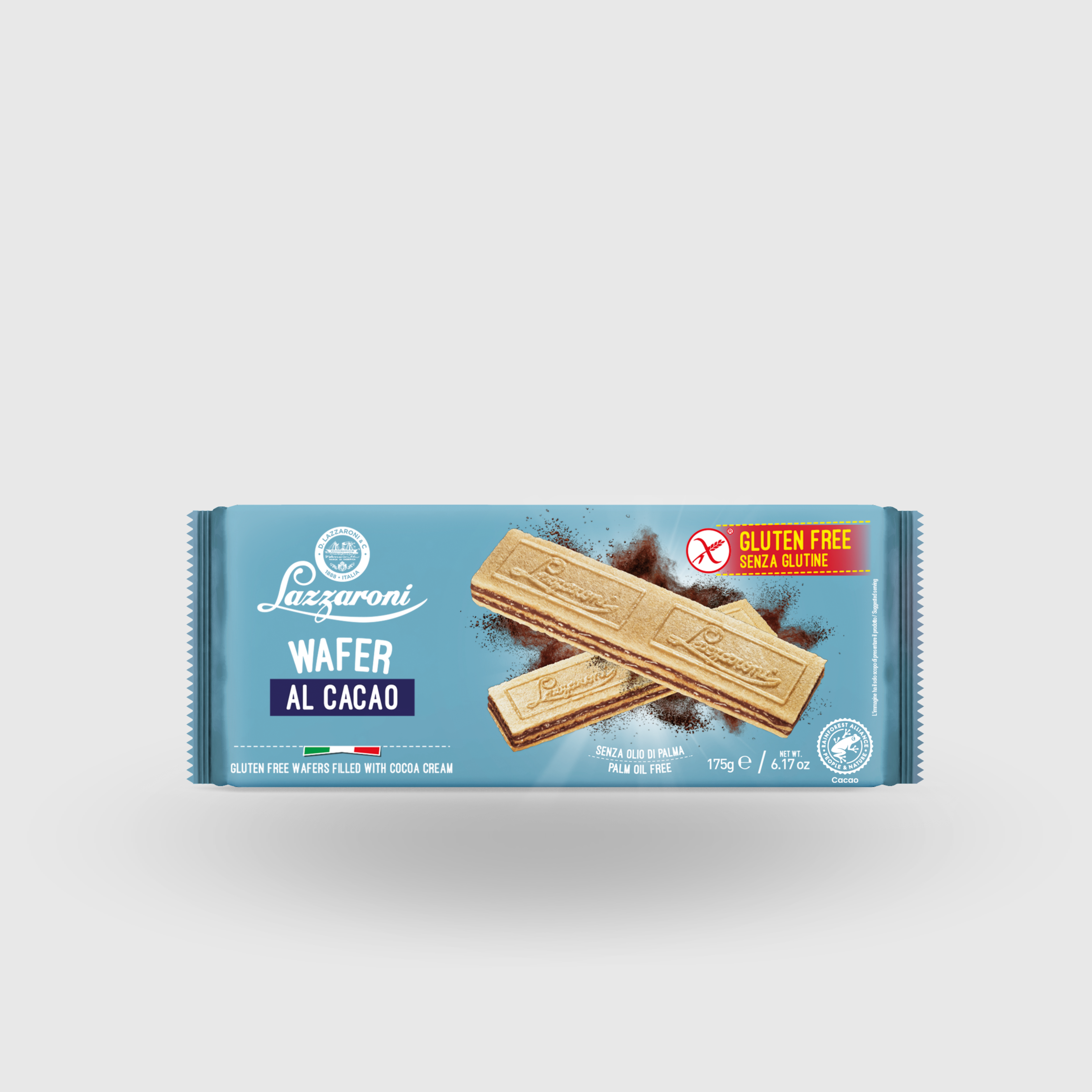 Wafer al Cacao Lazzaroni Senza Glutine 175g