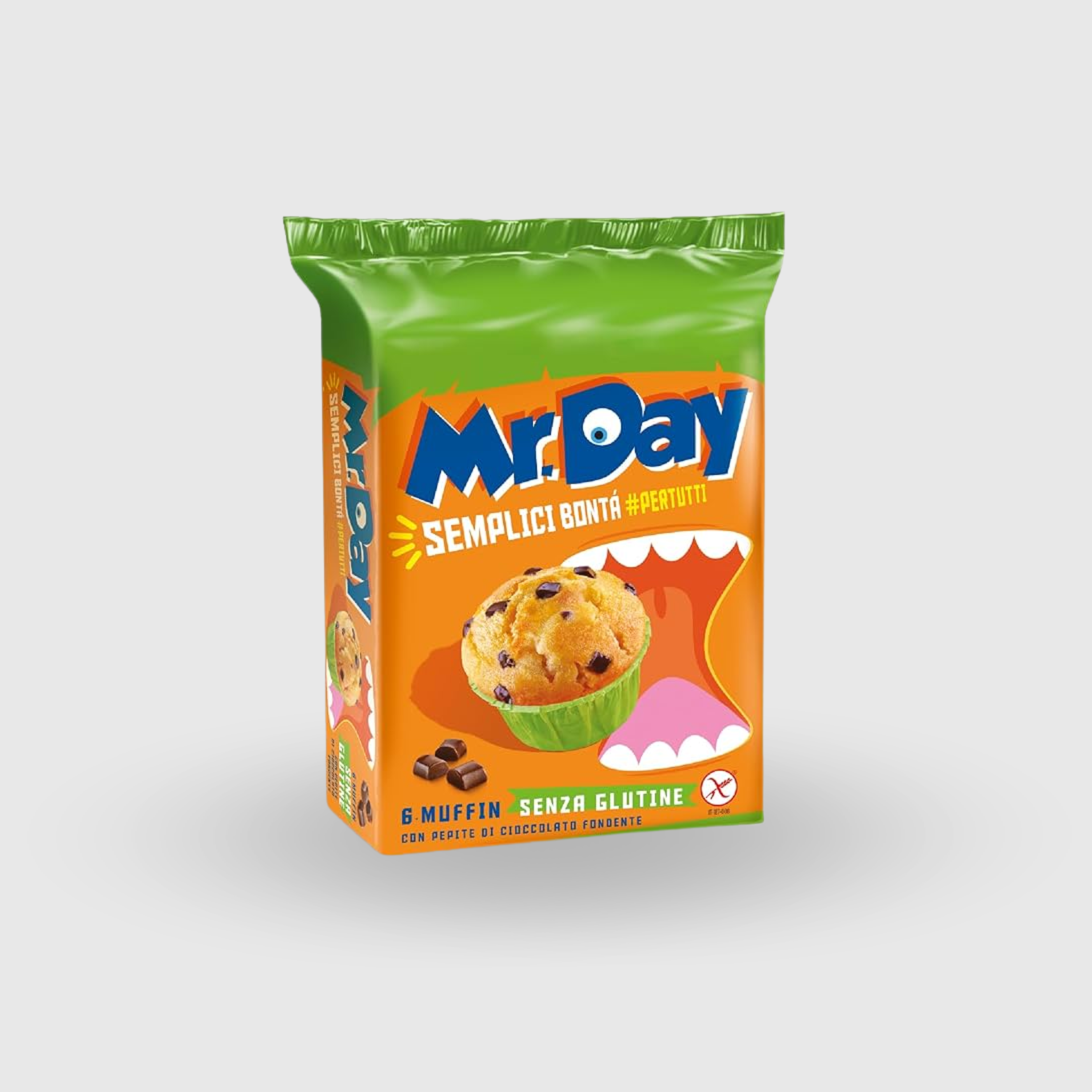 Muffin Con Pepite Di Cioccolato Senza Glutine e Senza Lattosio 252G (6X42G)