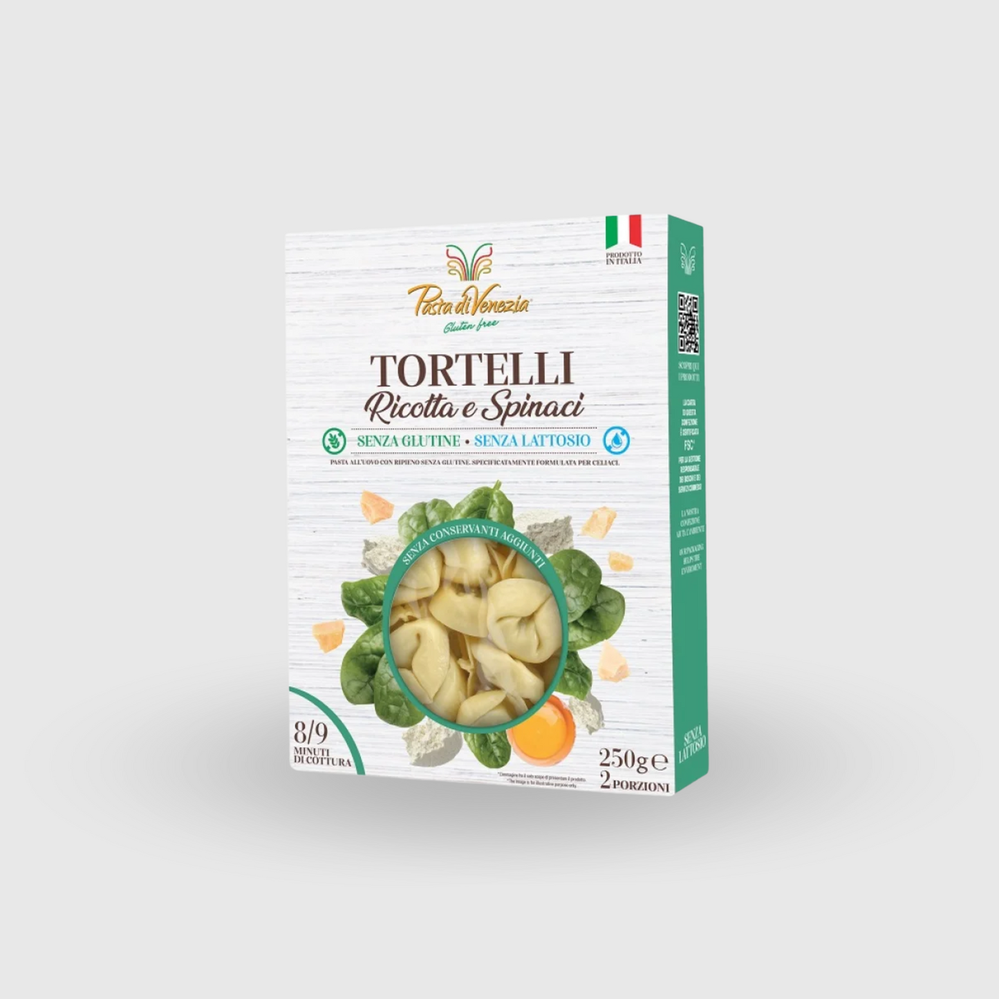 Gluten-Free and Lactose-Free Ricotta and Spinach Tortelli, Venice Pasta, 250g