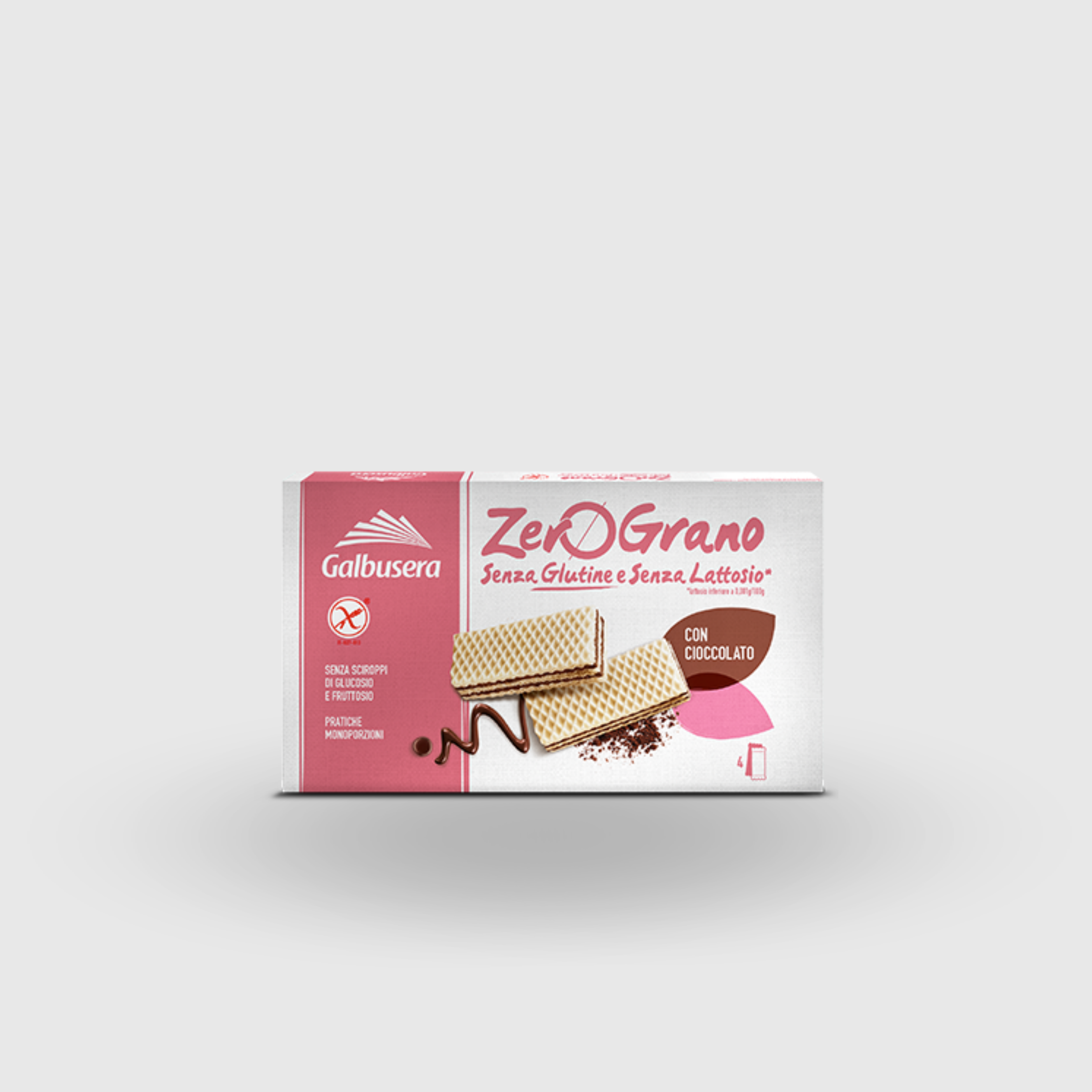 Galbusera Wafer con Cioccolato Zerograno 180g Senza Glutine e Senza Lattosio