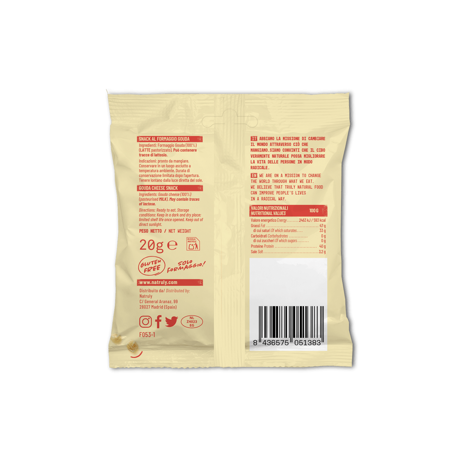 Cheesy Snack 100% Formaggio Gouda - Glusen