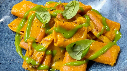 Pacchero Gluten Free with pumpkin cream and speck - Glusen