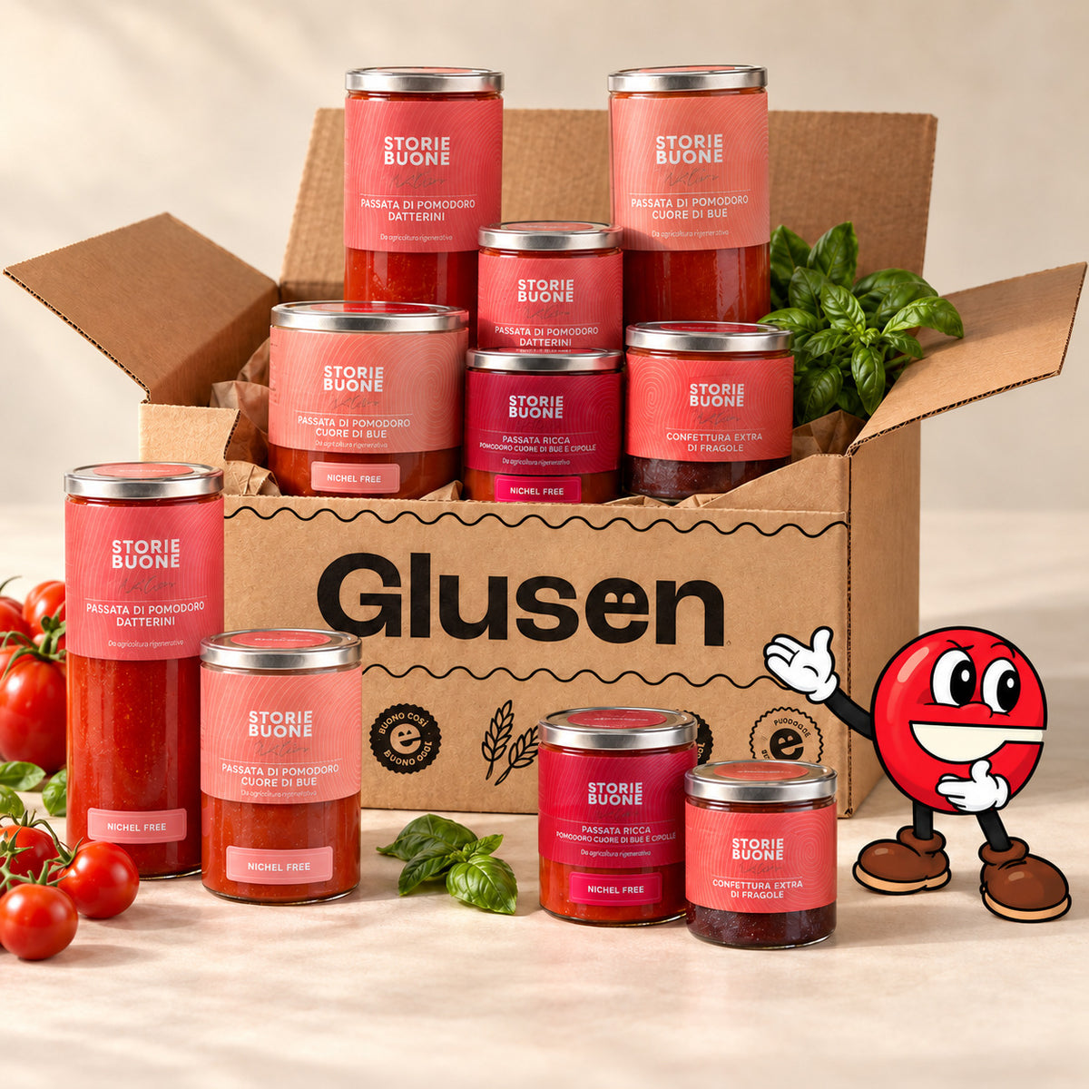 Box Il Pomodoro è Tornato Glusen con passate Valgiò senza nichel