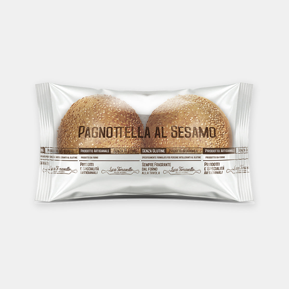 Pagnottella al Sesamo senza glutine Luca Tomasello 130g confezione