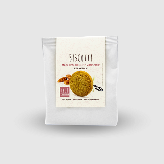 Biscotti di mais legumi e mandorle con vaniglia senza glutine