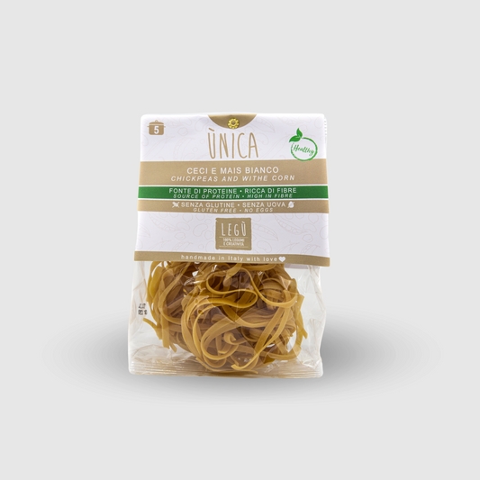 Tagliatelles de maïs blanc et pois chiches sans gluten