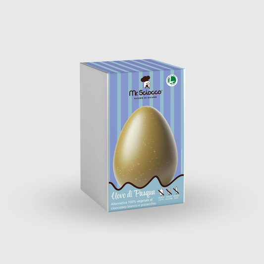 Uovo di Pasqua al pistacchio con granella di pistacchio Senza Glutine e Senza Latte
