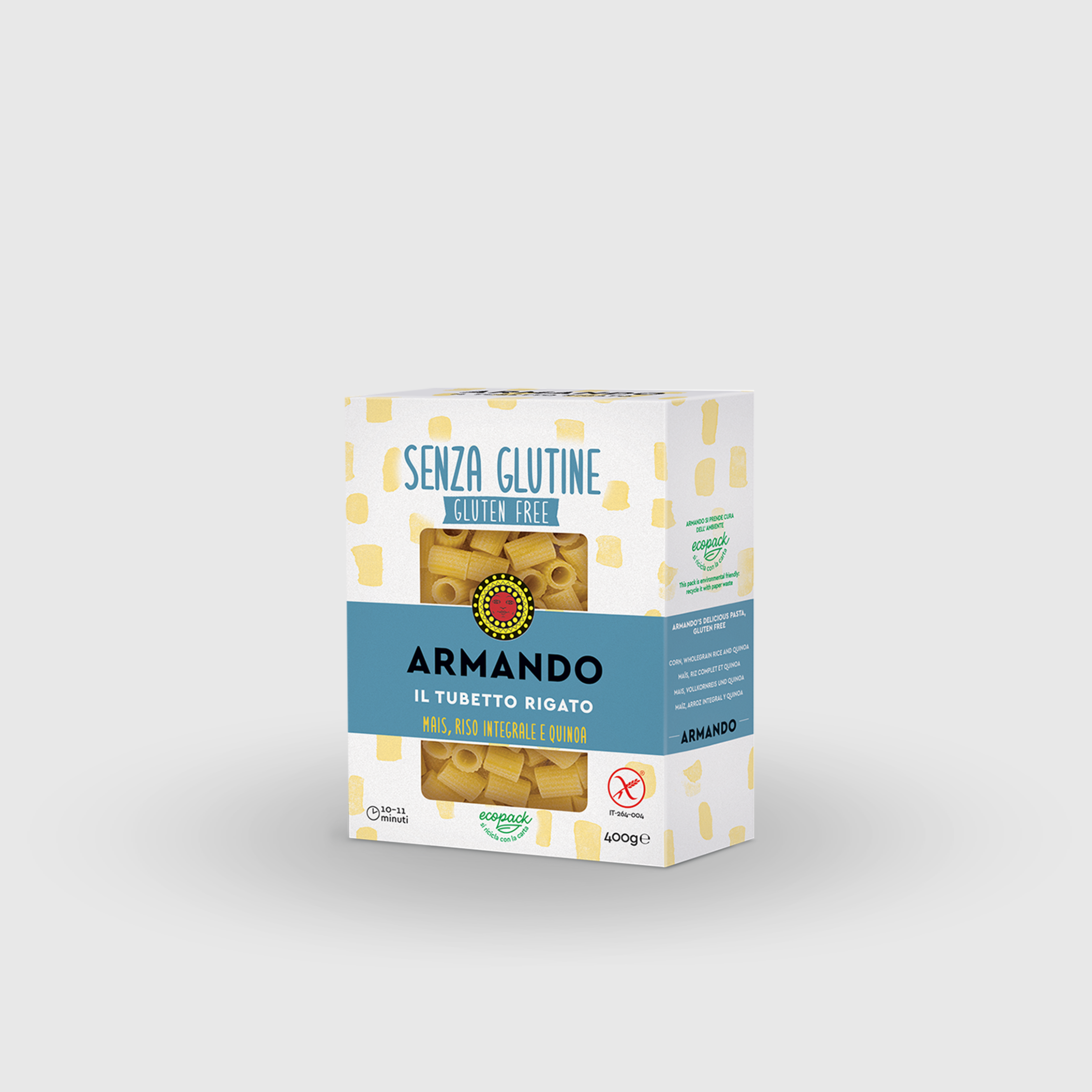 Le tube Rigato sans gluten Armando 400g