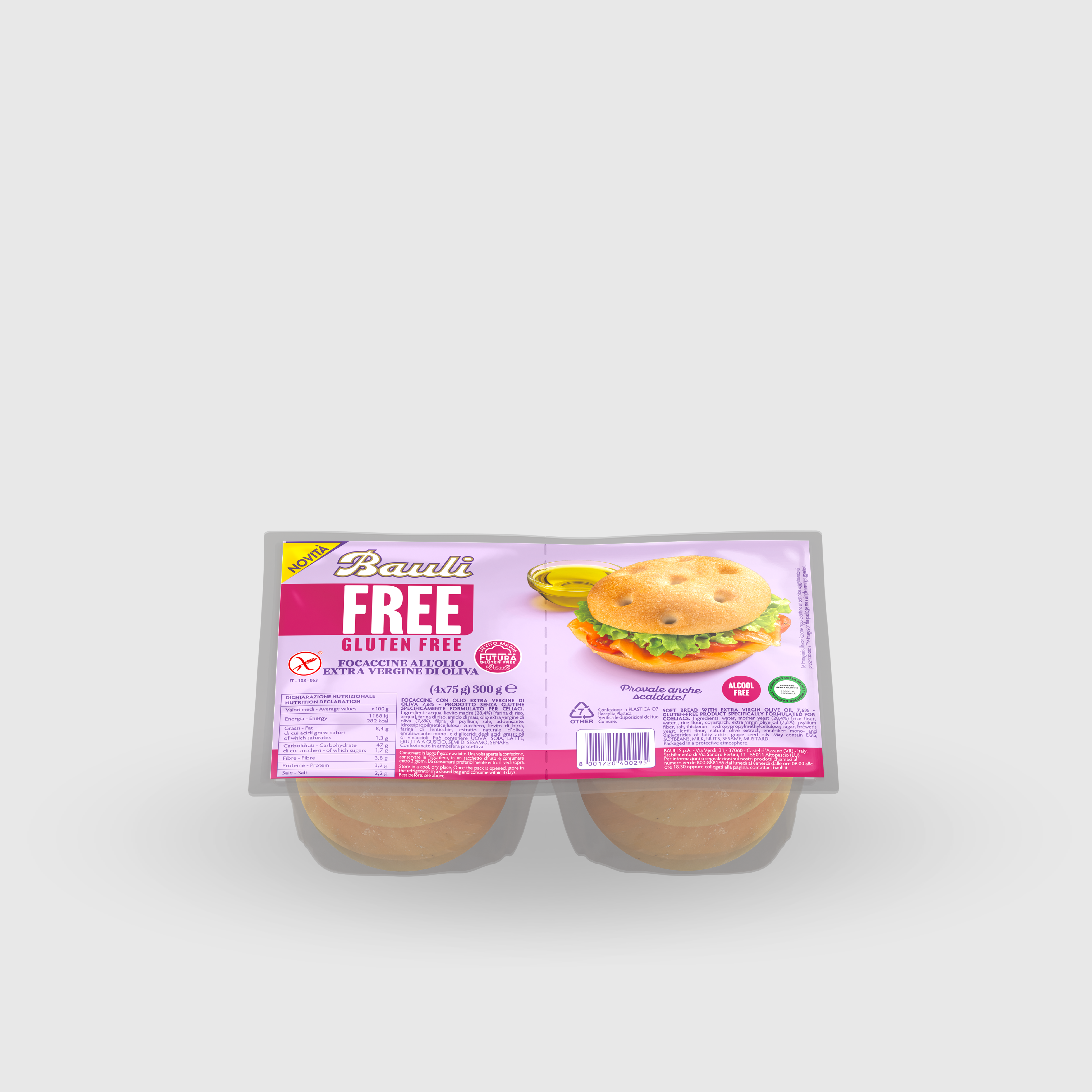 Focaccine all'Olio Extra Vergine di Oliva Bauli Senza Glutine 300g