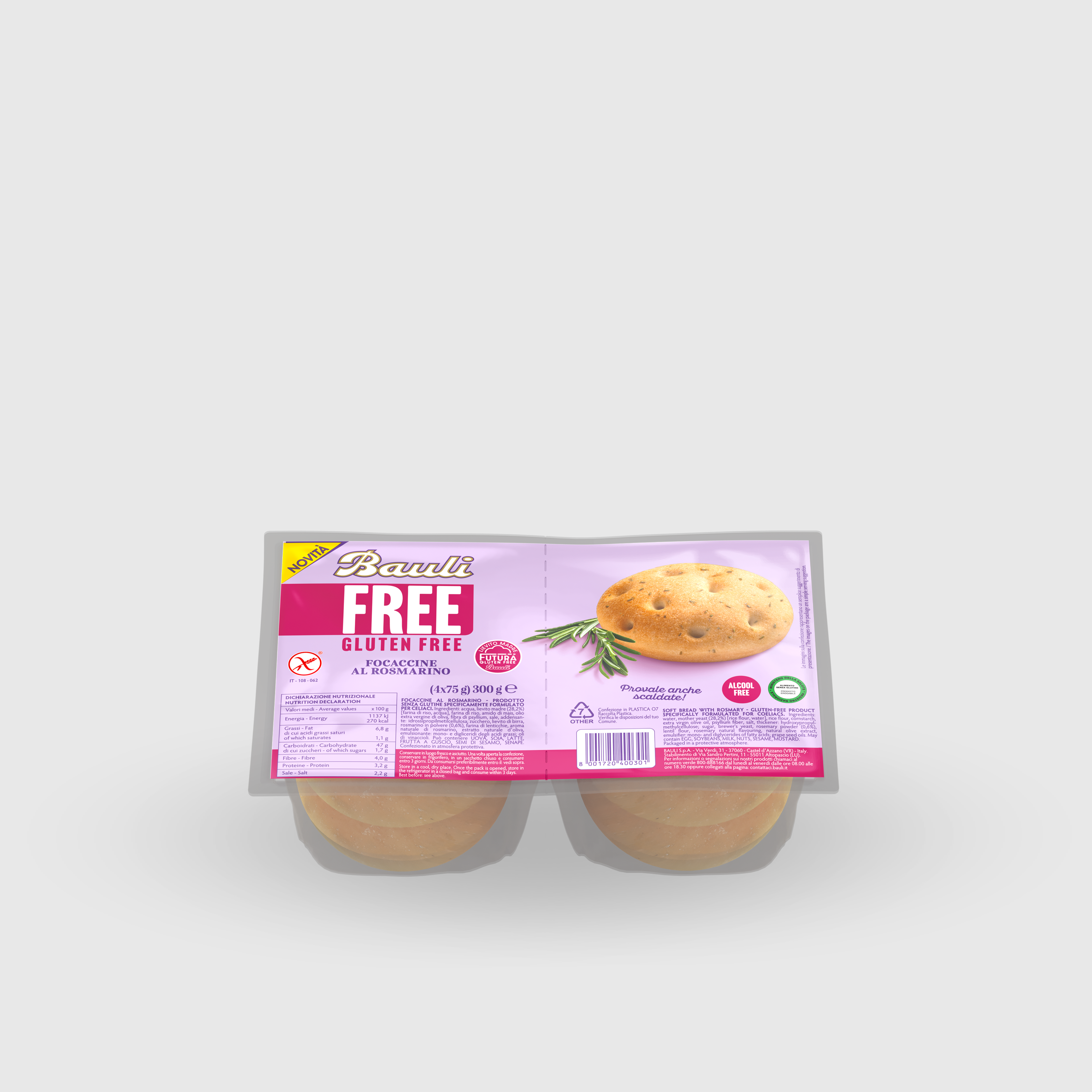 Focaccine al Rosamrino Bauli Senza Glutine 300g