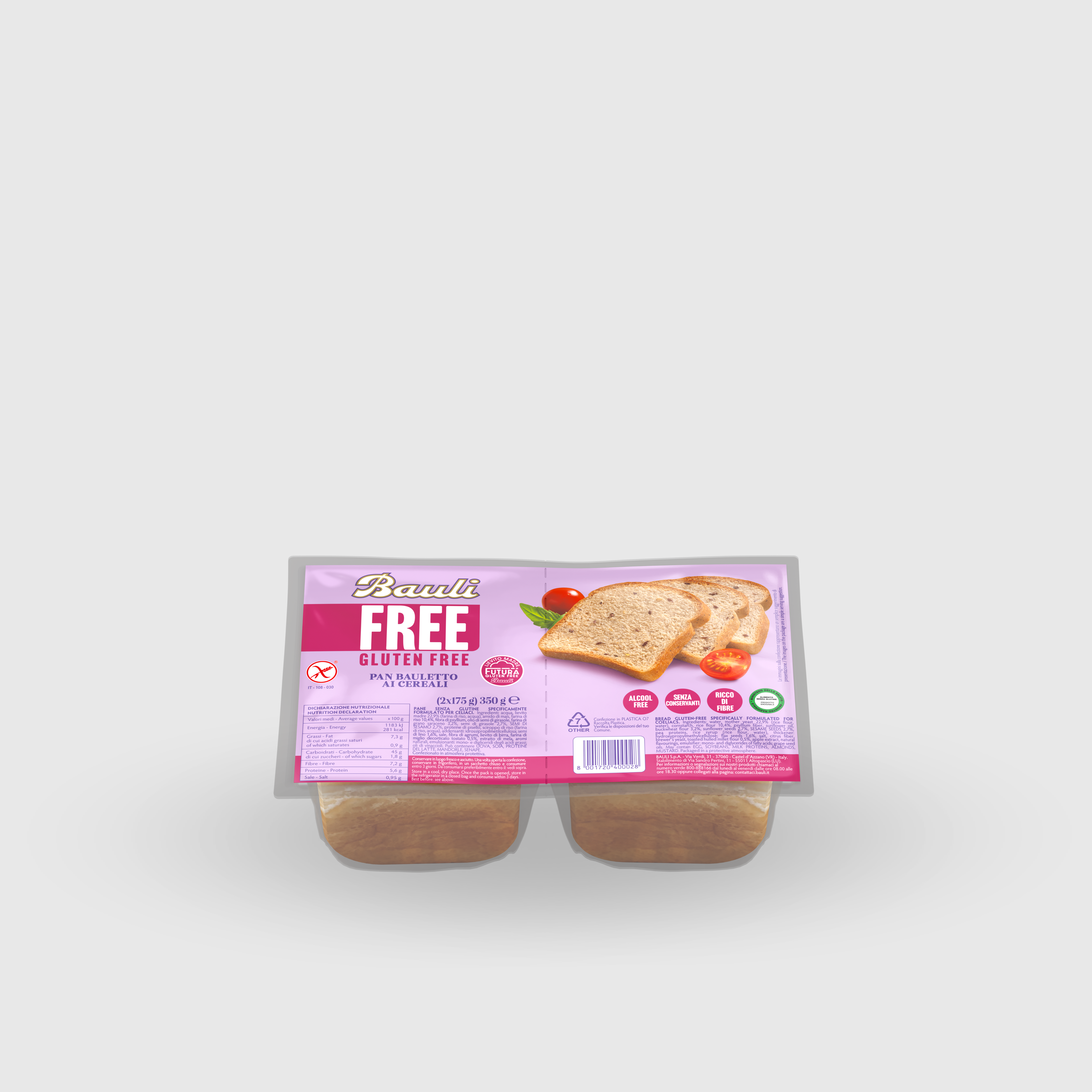 Pan Bauletto ai Cereali Bauli Senza Glutine 350g