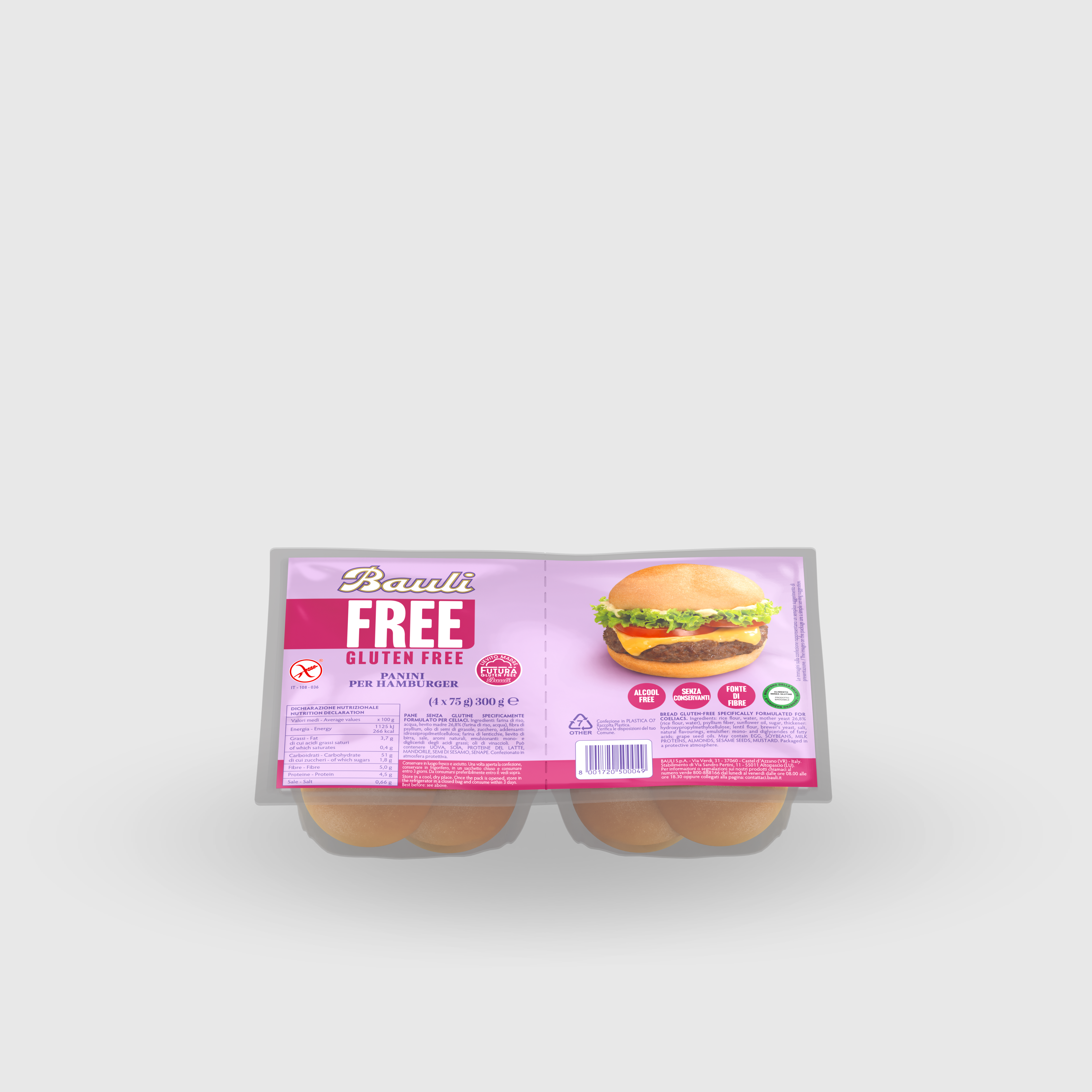 Panini per Hamburger Bauli Senza Glutine 4x75g