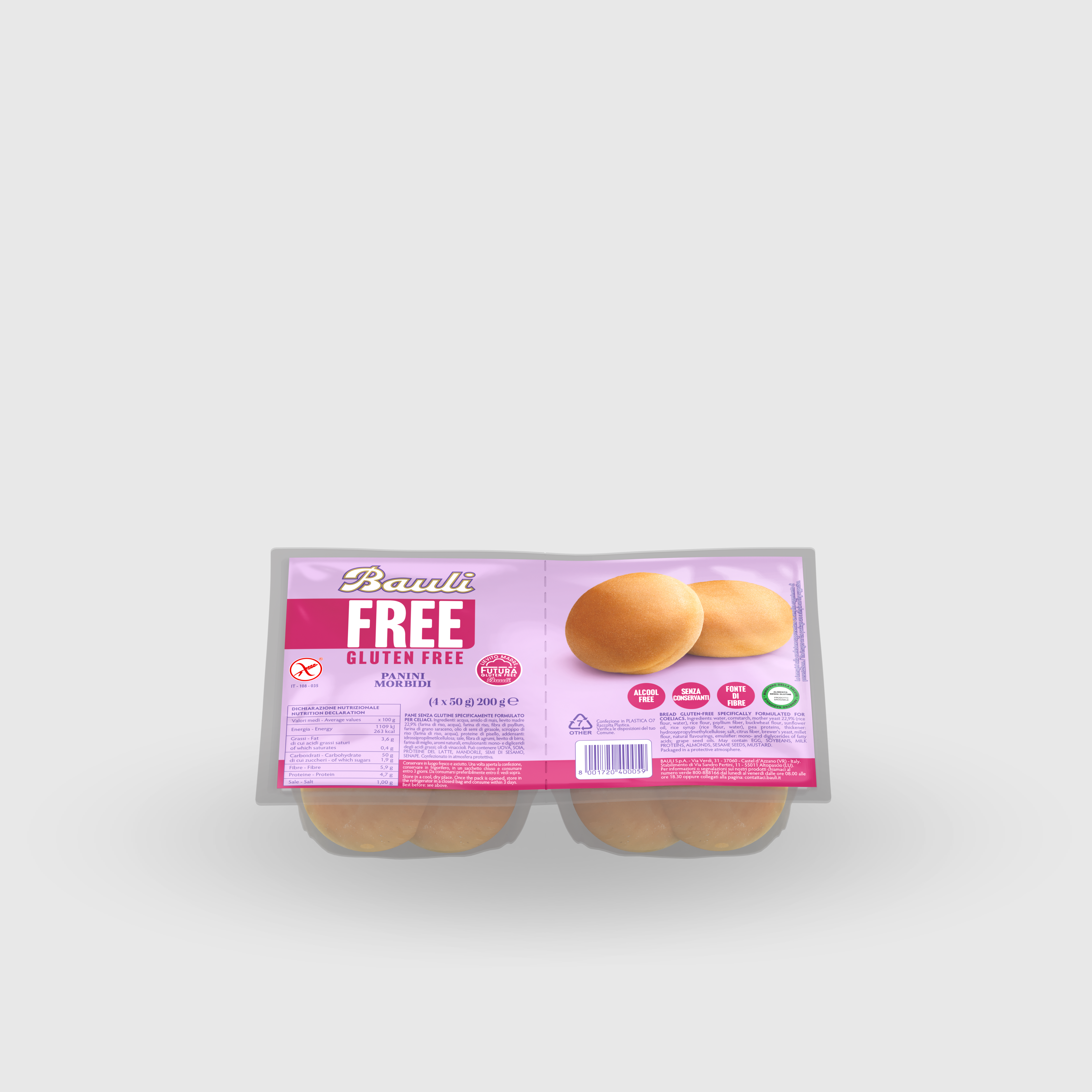 Panini Morbidi Bauli Senza Glutine 4x50g