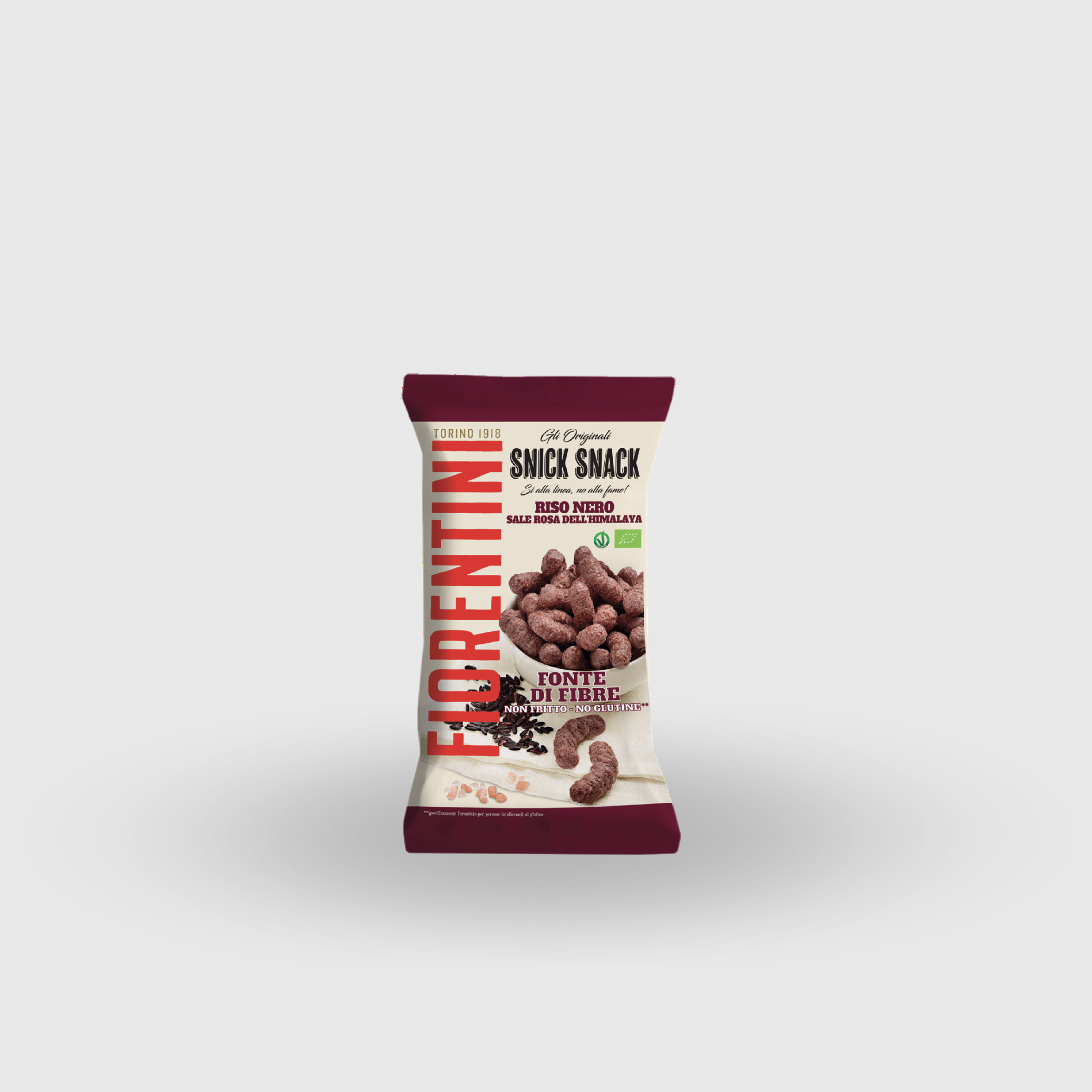 Croissants de riz noir bio Snick Snack au sel rose de l'Himalaya 45 g sans gluten 