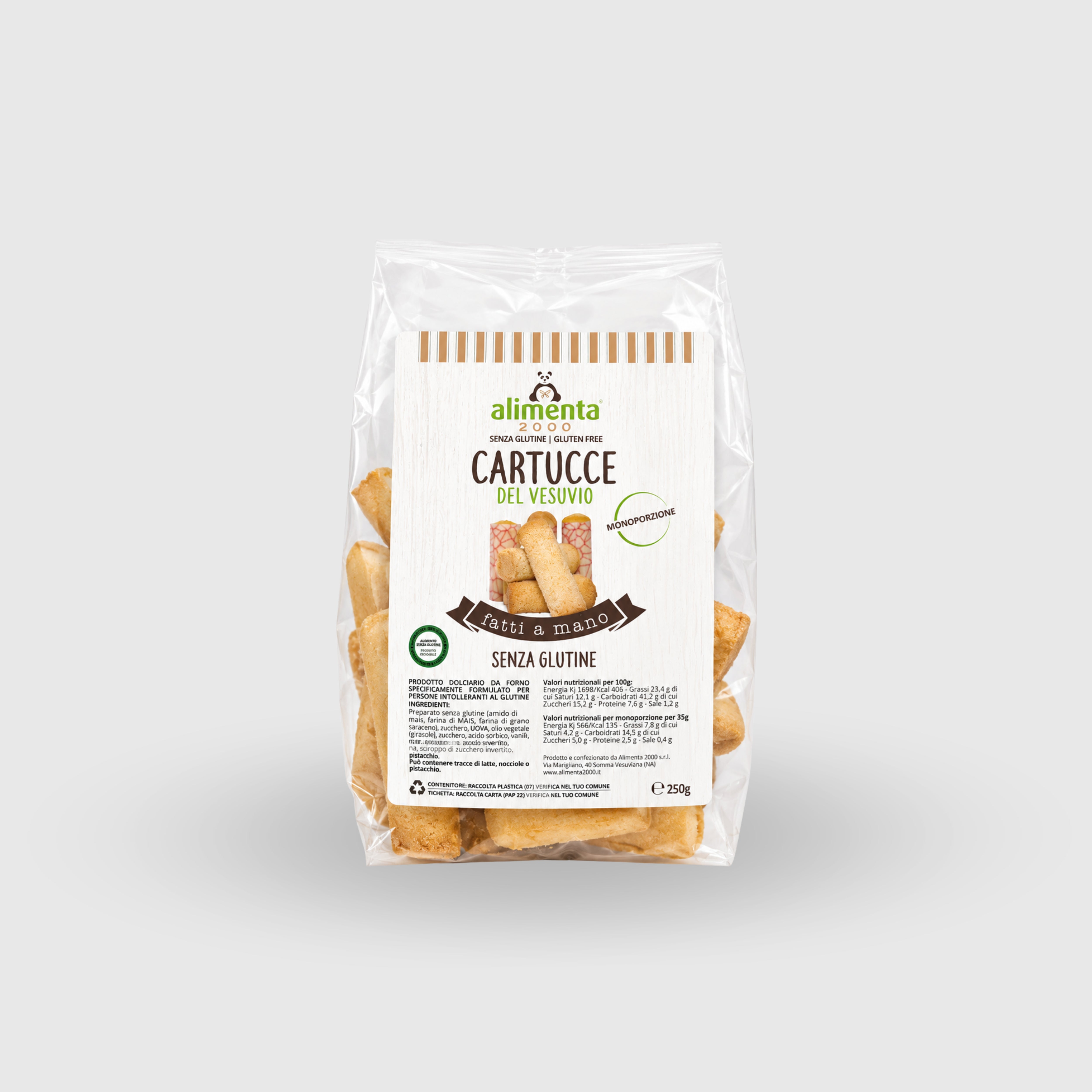 Cartucce del vesuvio Senza Glutine Alimenta 2000 250g