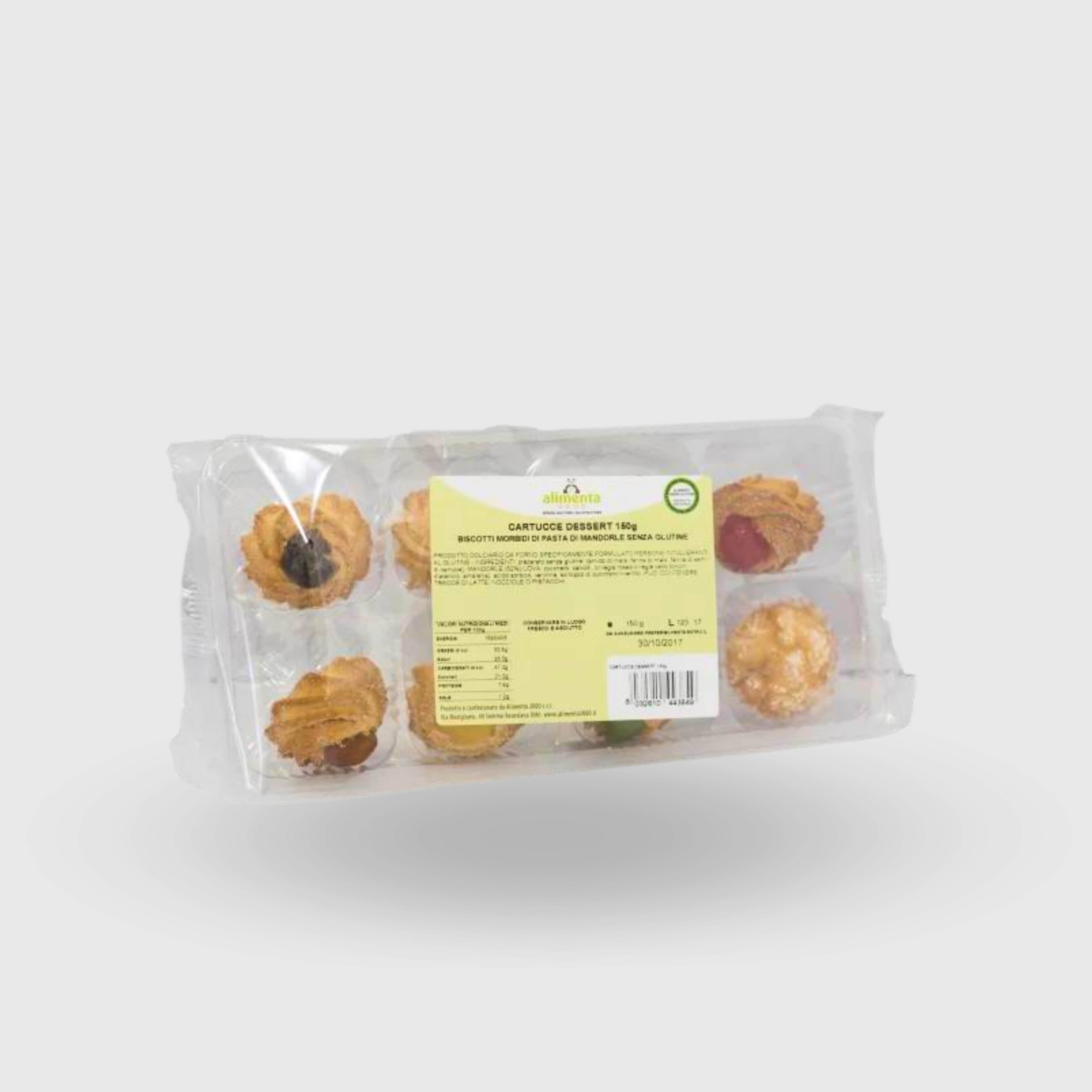 Cartucce del vesuvio Dessert pasta di mandorle Senza Glutine Alimenta 2000 150g