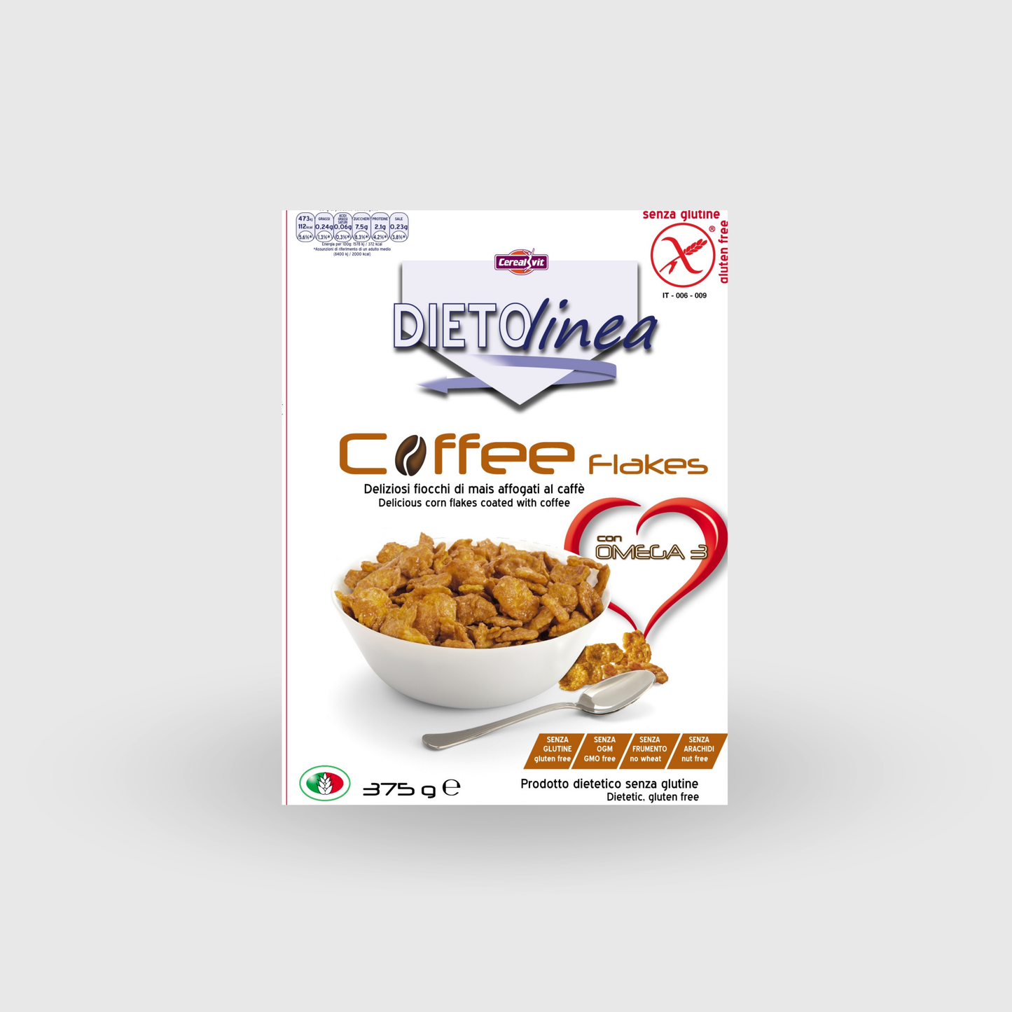 Cerealvit Cereal Coffee Flakes Omega 3 Gluten Free 375g