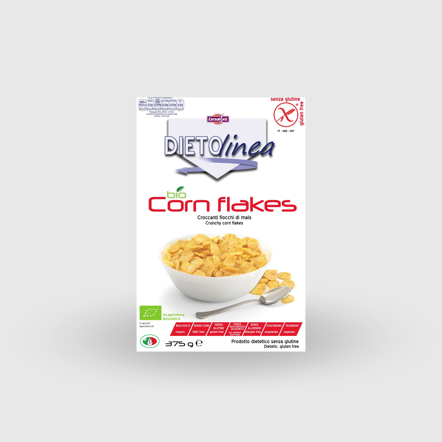 Cerealvit Cereals Bio Corn Flakes Gluten Free 375g