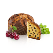 Artisan Panettone with Wholemeal Flour, Black Cherries and Chocolate, Gluten-Free and Lactose-Free, Cuneo Pastry Shop, 500g