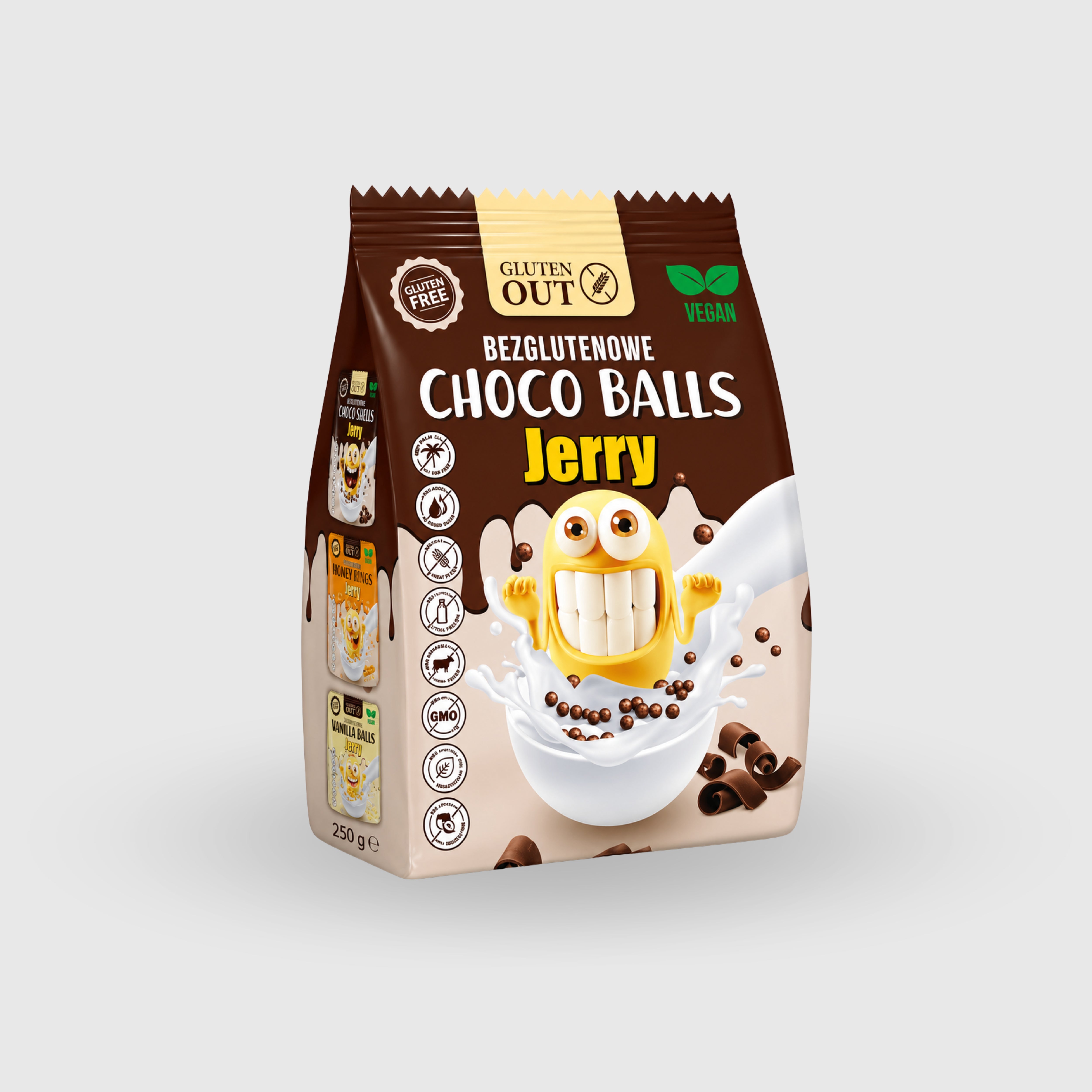 Choco Balls Cereali Senza Glutine Vegan Senza Latte Senza Uova Jerry 375g