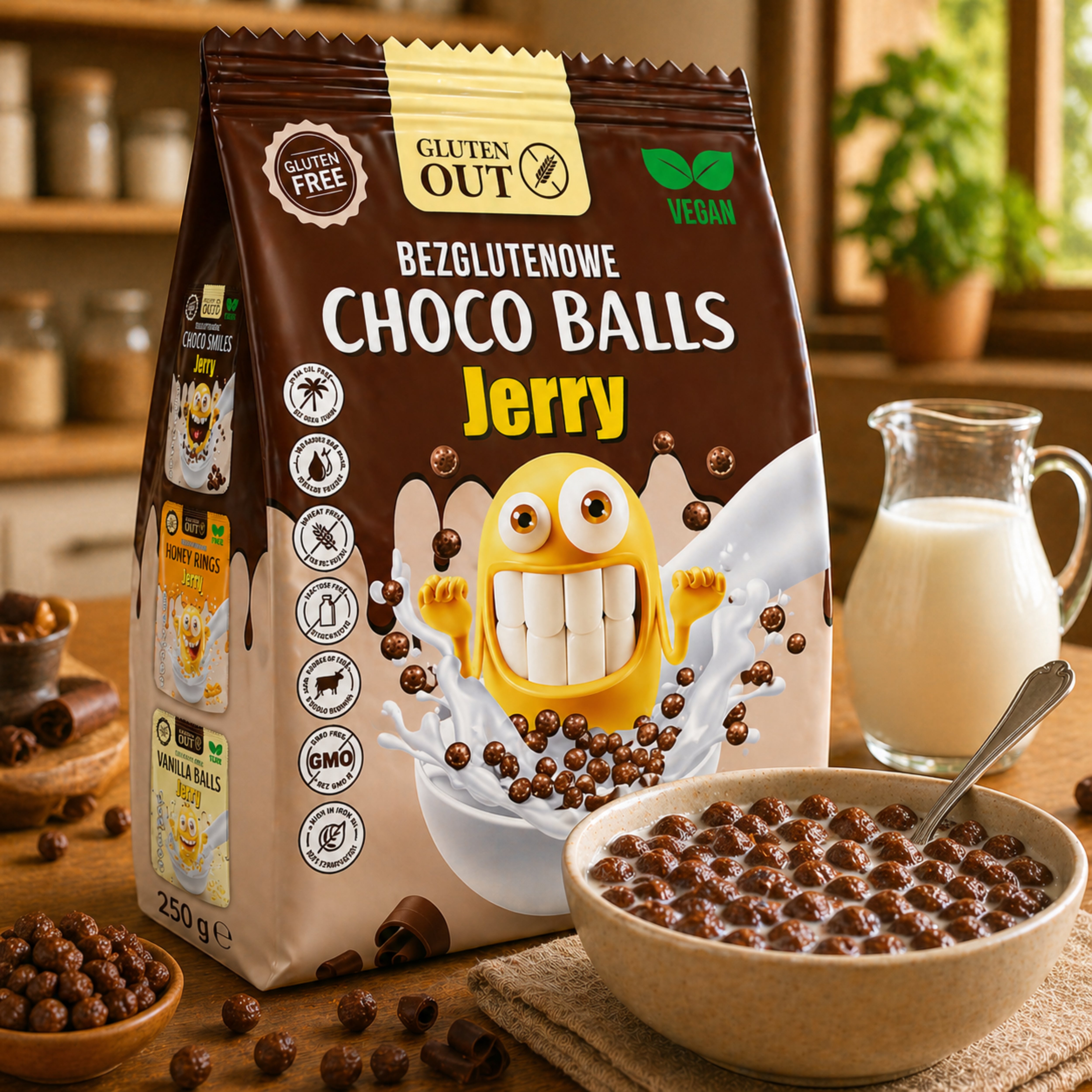 Choco Balls Cereali Senza Glutine Vegan Senza Latte Senza Uova Jerry 375g
