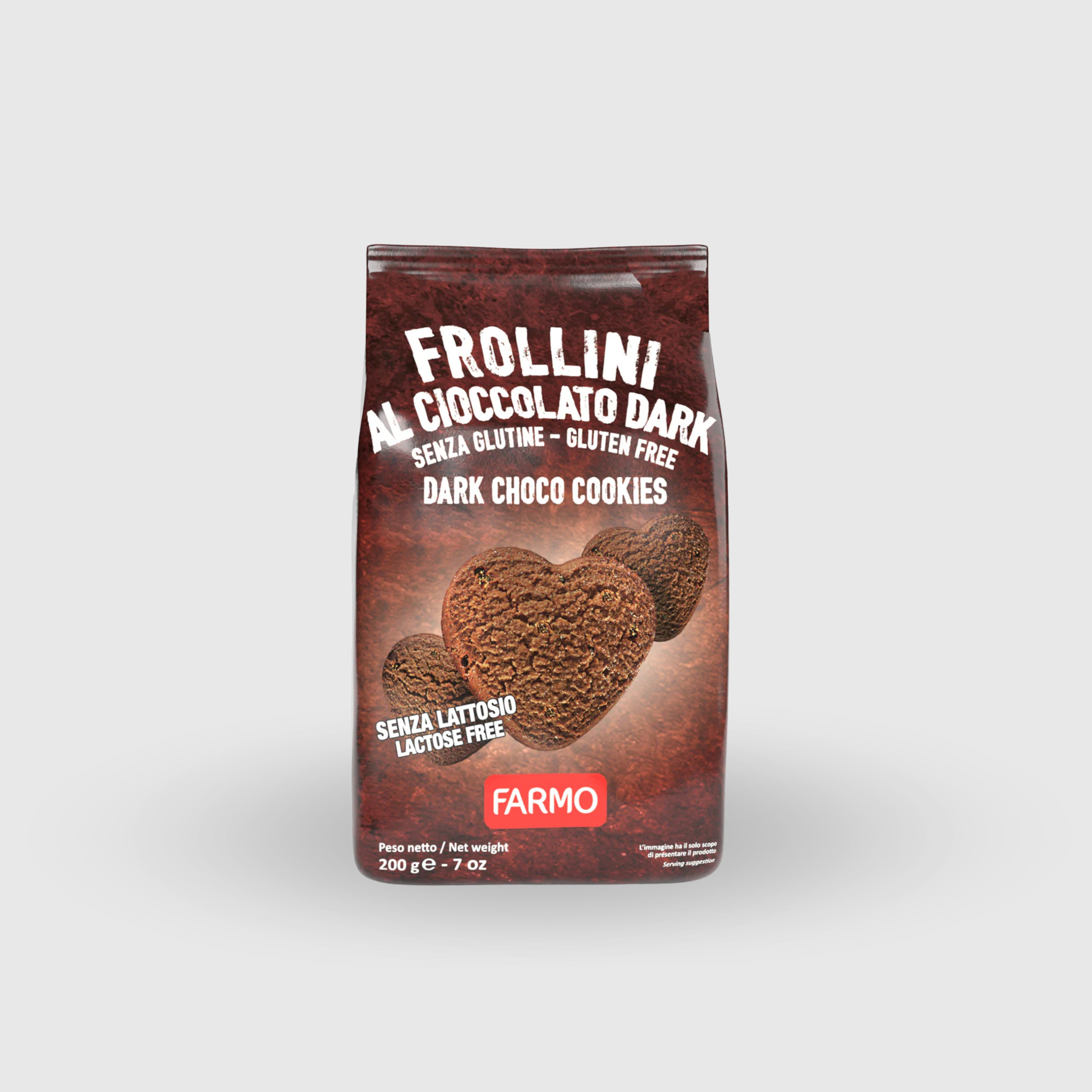 Frollini Cioccolato Dark Senza Glutine e Senza Lattosio Farmo 200g
