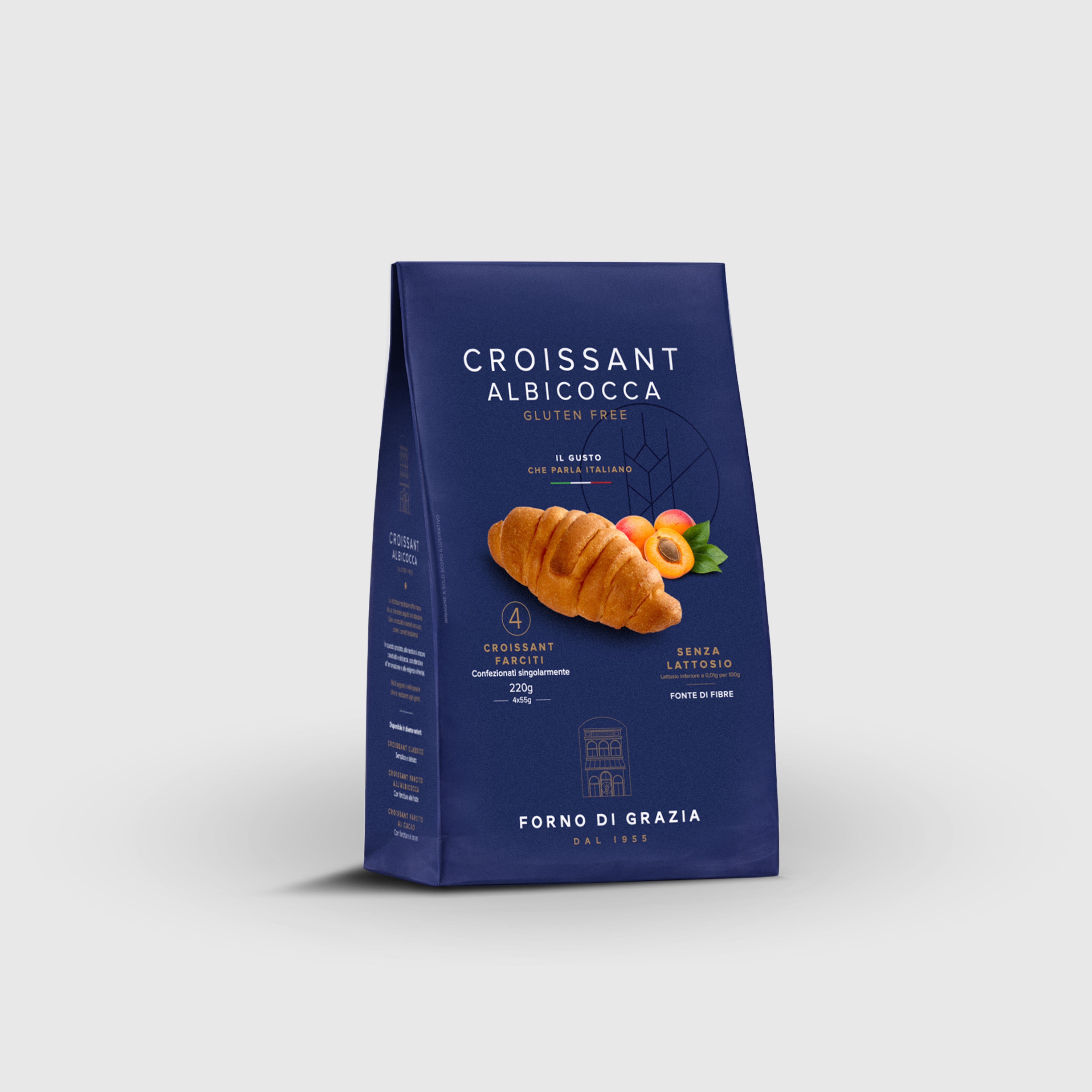 Croissant Albicocca Senza Glutine e Senza Lattosio Forno di Grazia 220g