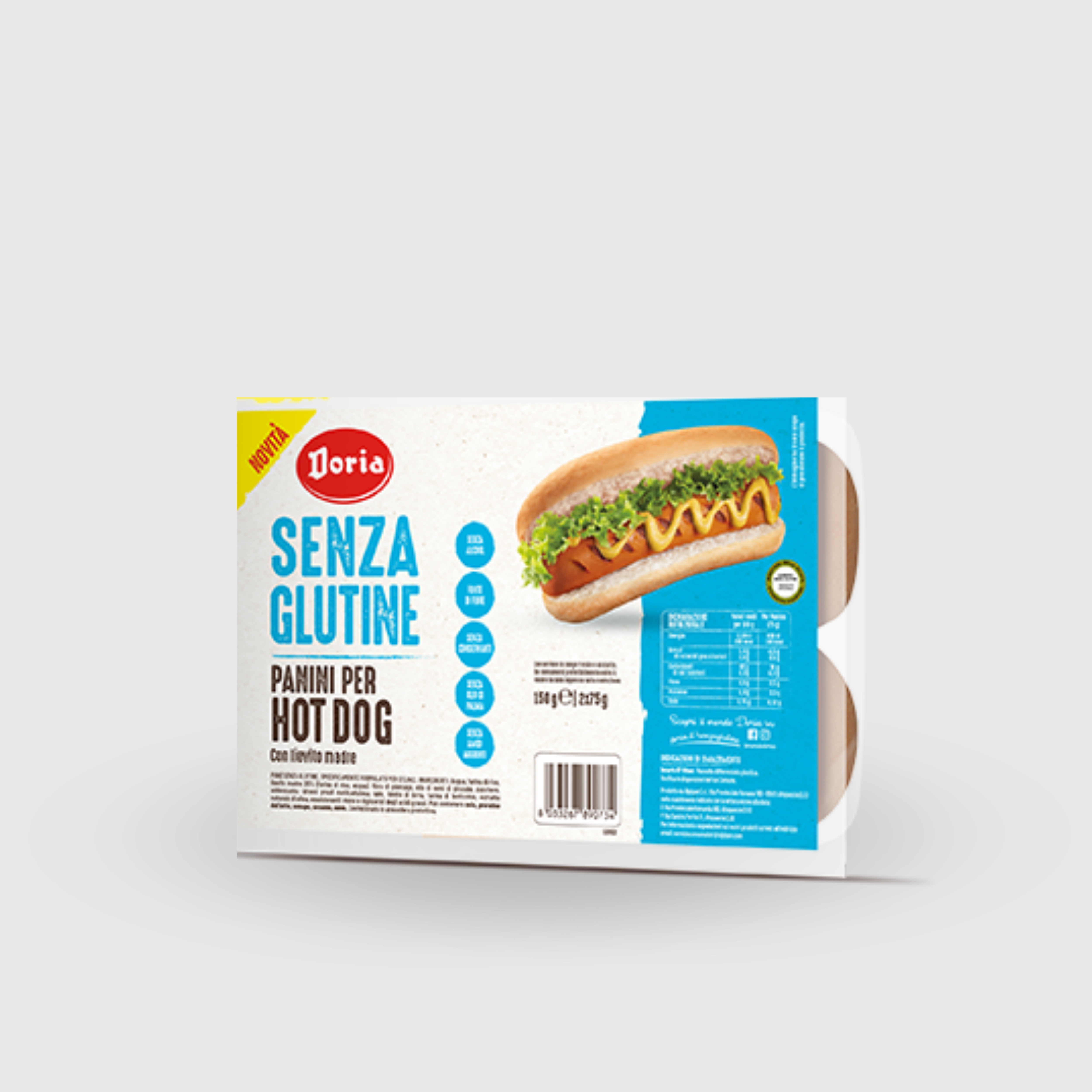 Pains à hot-dog Doria sans gluten et sans lactose 150 g