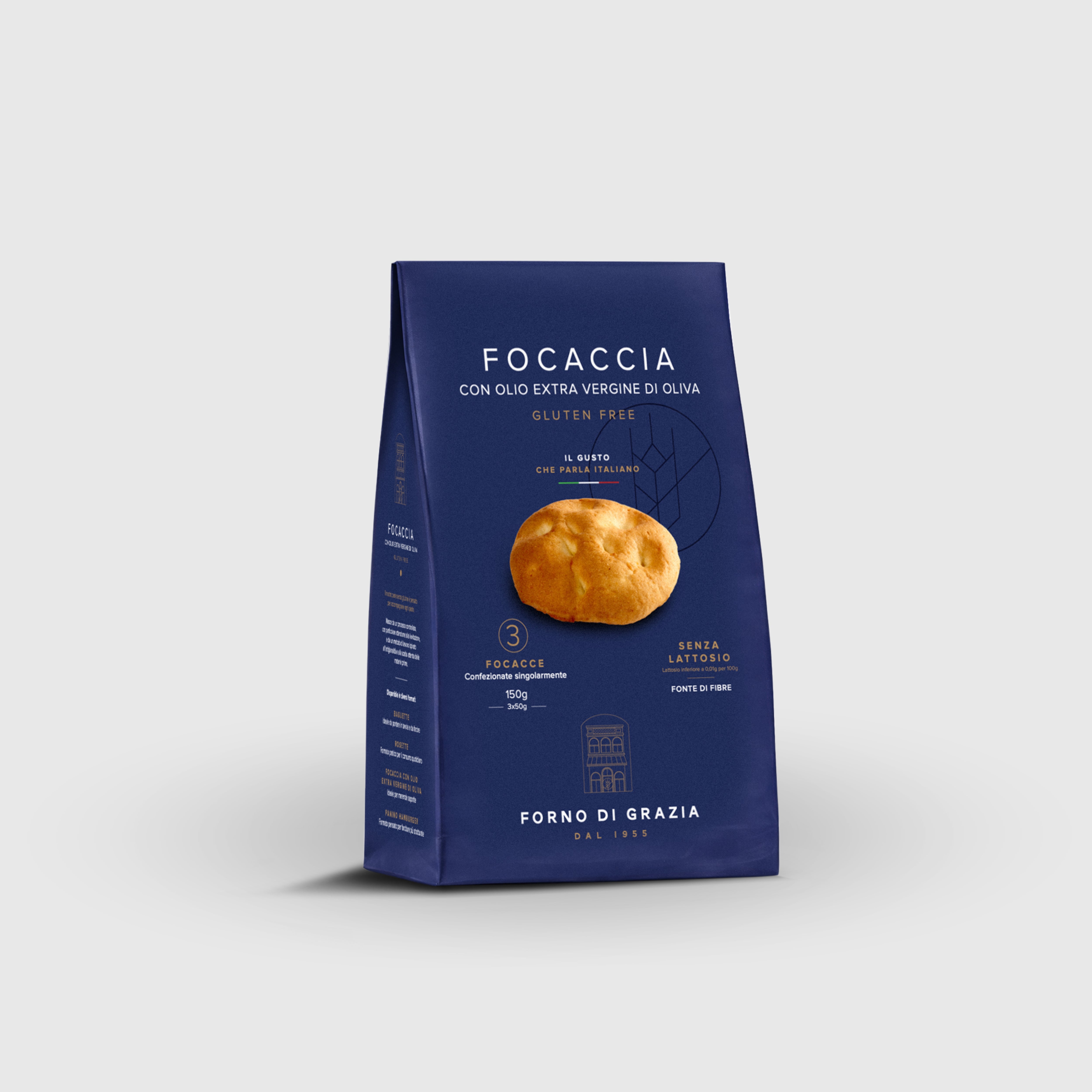 Focaccina con Olive Senza Glutine e Senza Lattosio Forno di Grazia 150g