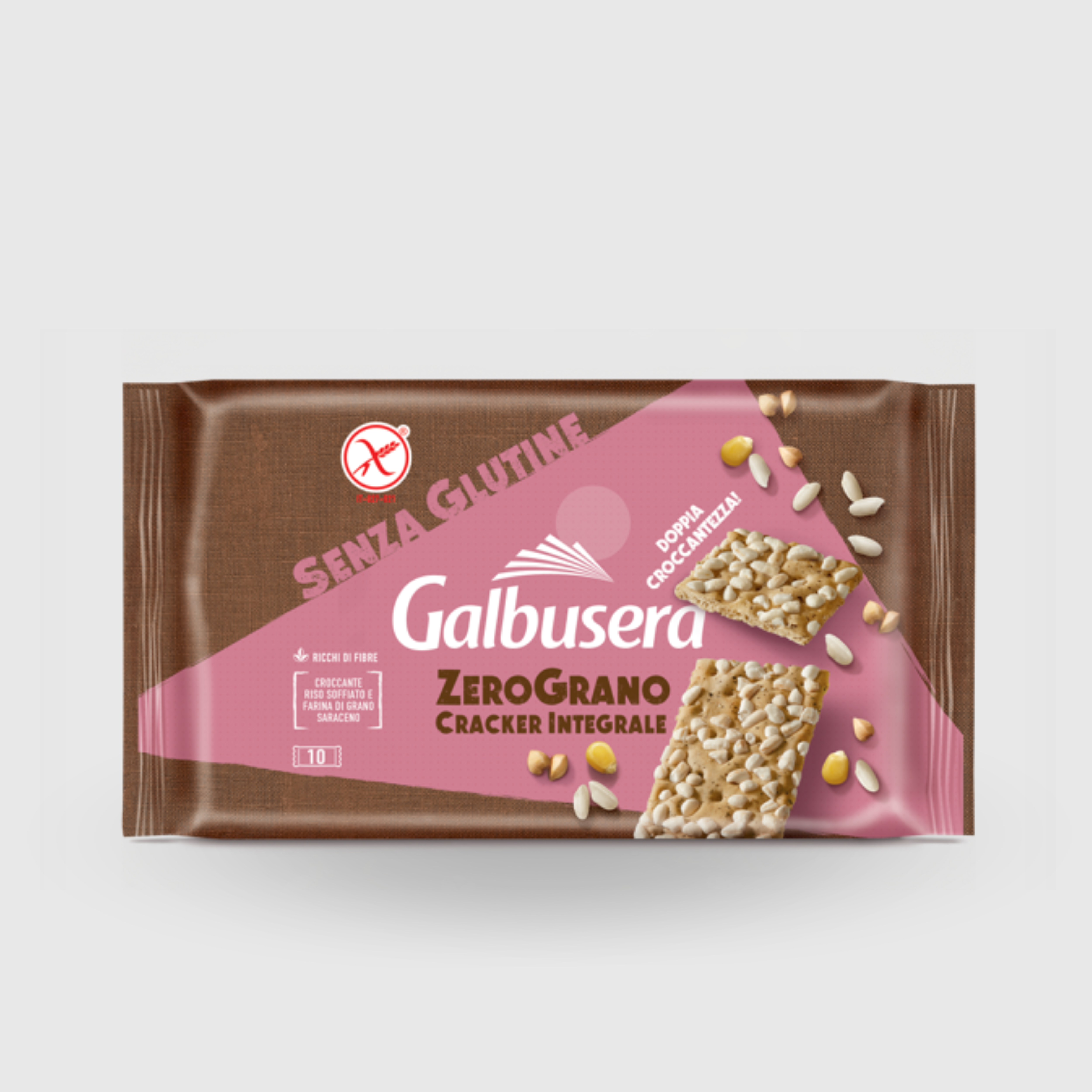 Galbusera Cracker Zerograno Wholemeal Gluten Free and Lactose Free 360g