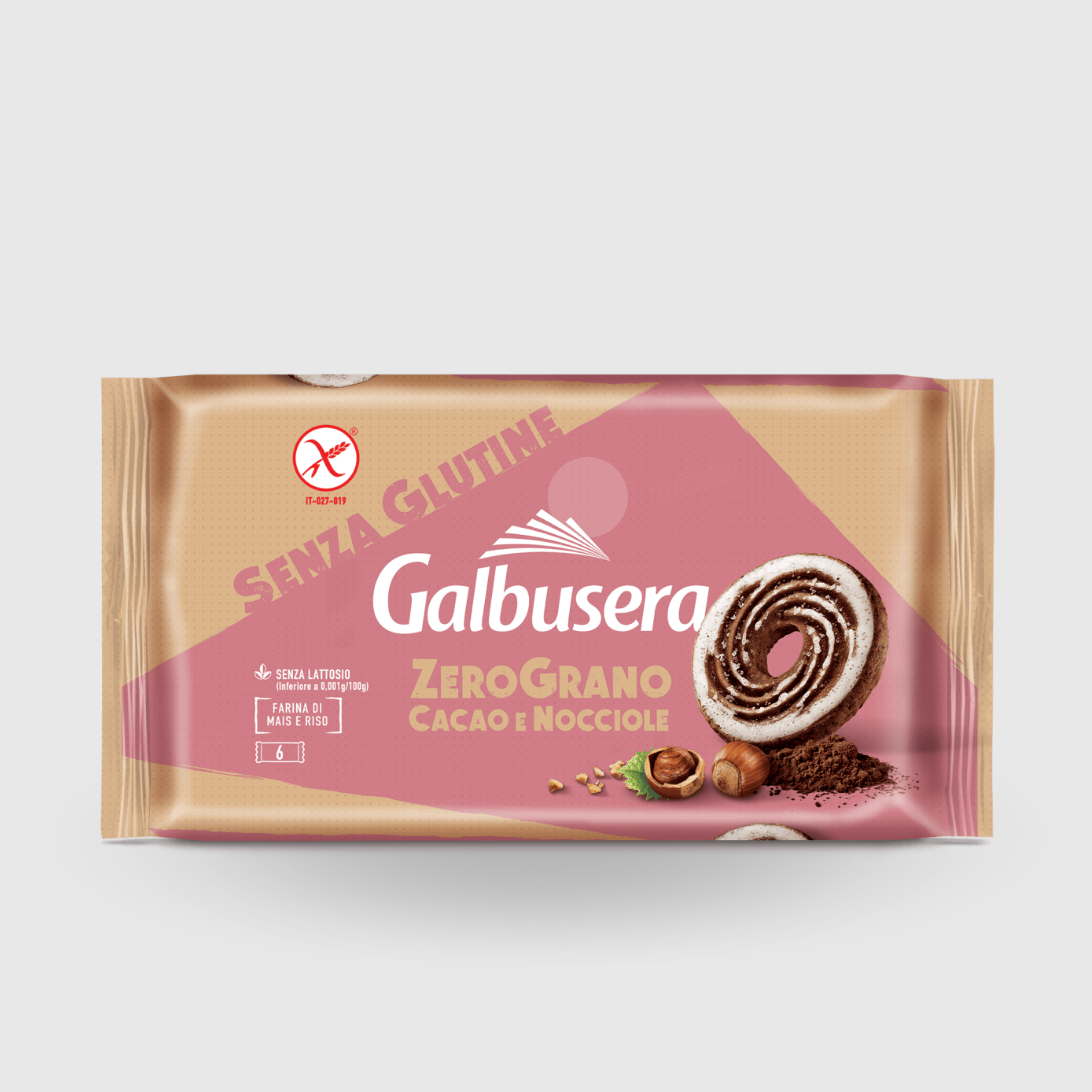 Galbusera Cocoa and Hazelnut Biscuits Zerograno 220g Gluten Free and Lactose Free