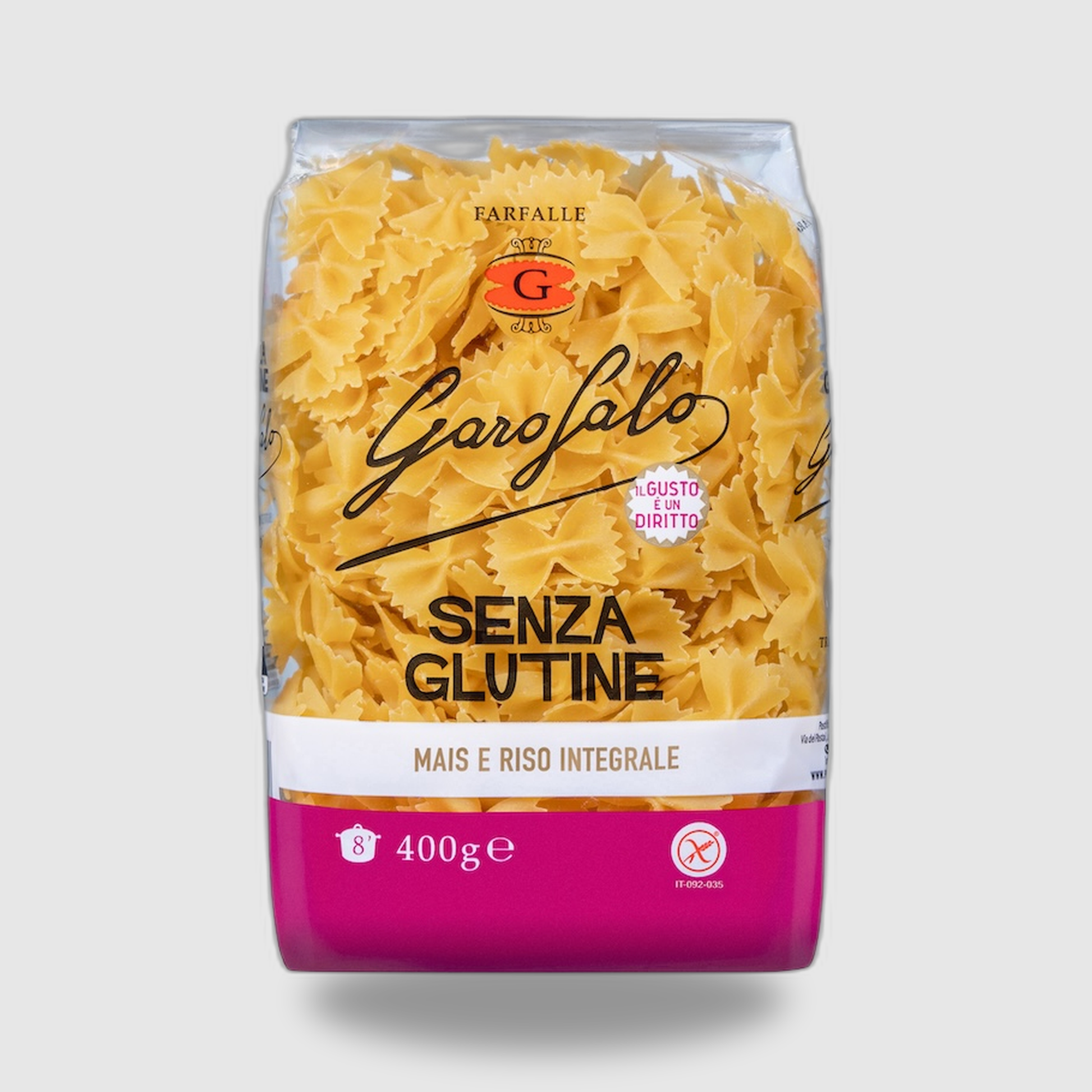 Farfalle Garofalo Senza Glutine 400g - nuovo pack mais e riso integrale