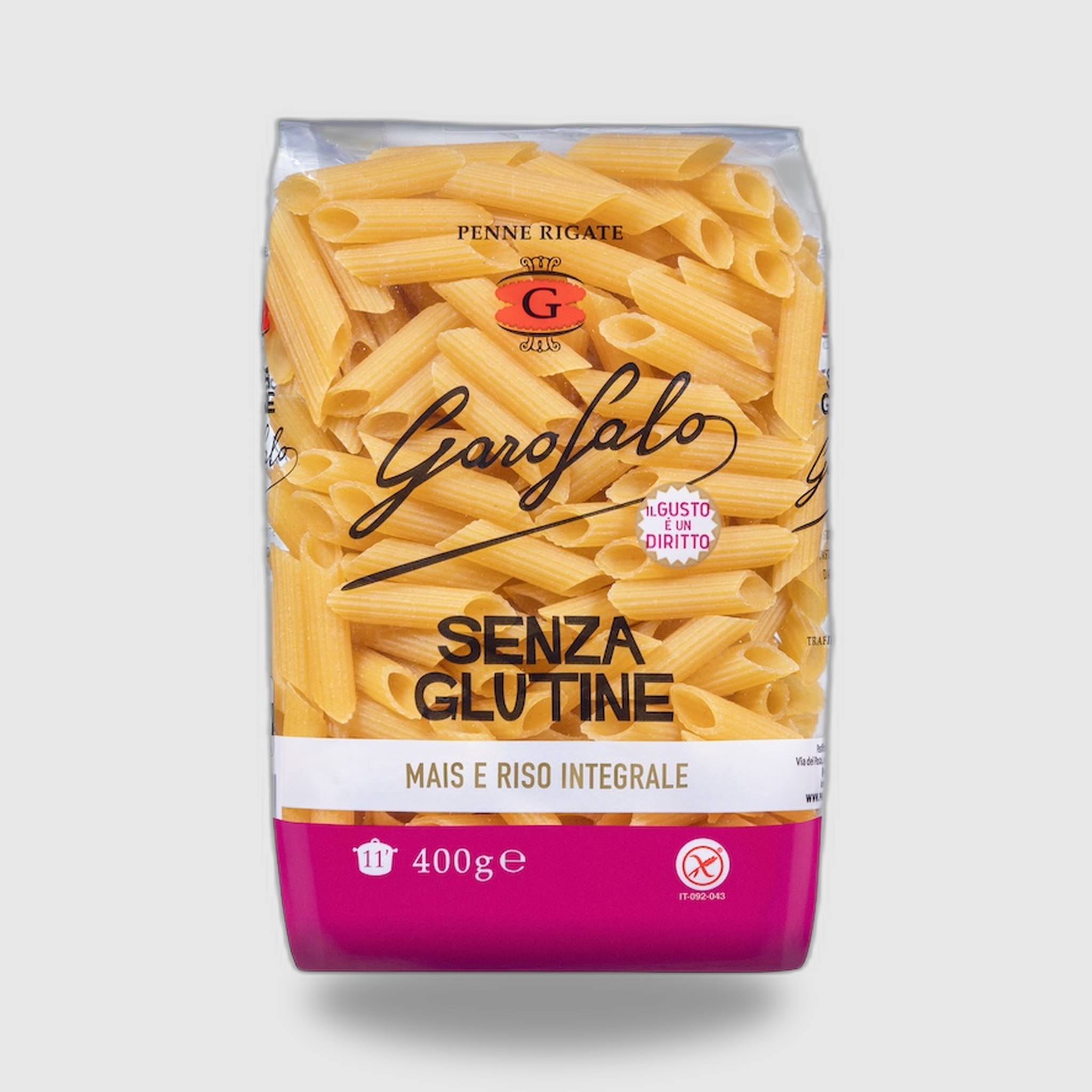 Penne Rigate Garofalo Senza Glutine 400g - nuovo pack mais e riso integrale
