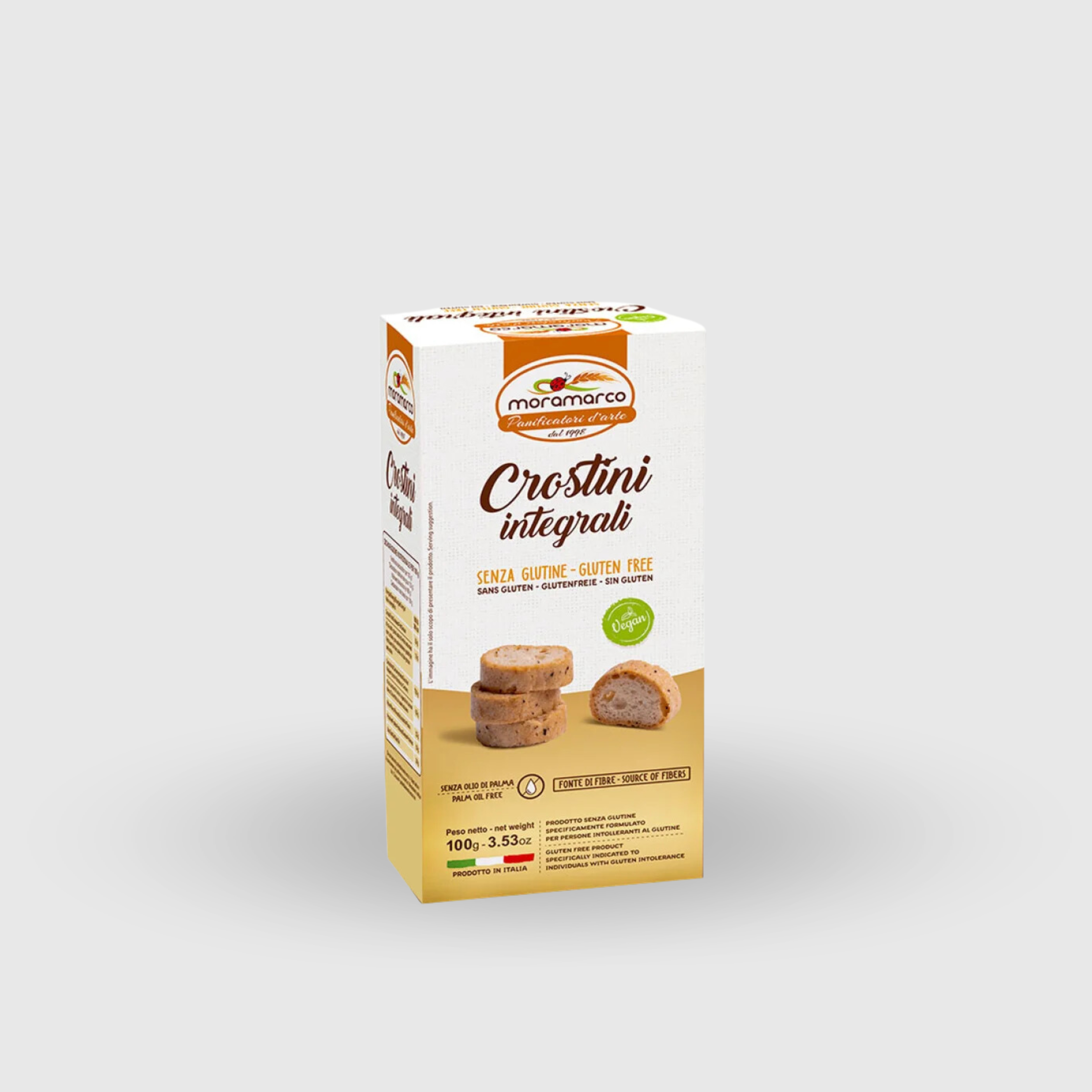 Crostini au blé complet 100g Végétalien et sans gluten 
