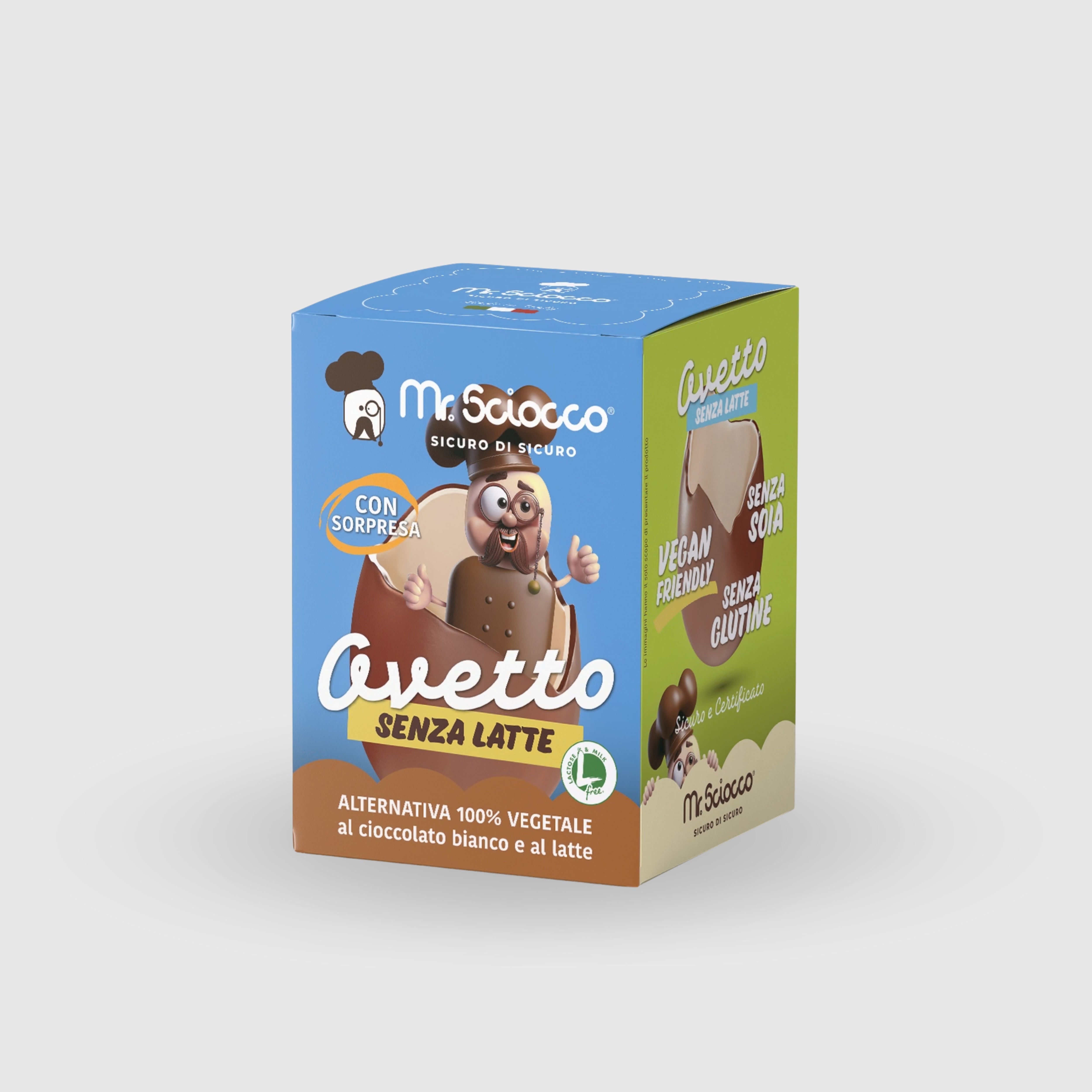 Ovetto Bigusto al Cioccolato Bianco Vegano Senza Glutine Senza Latte Senza Uova Mr Sciocco 20g