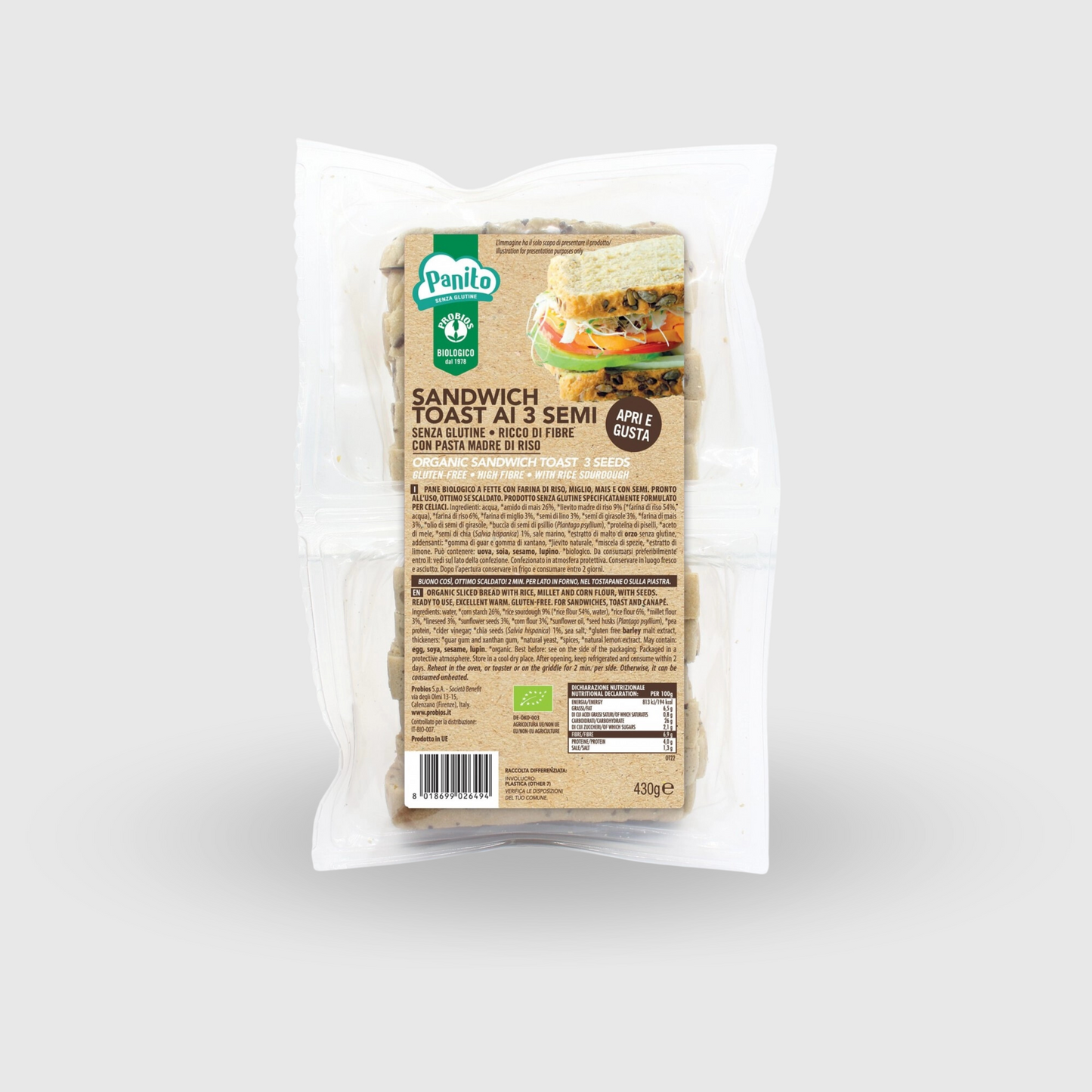 3 Seed Sandwich Toast Gluten Free 430g