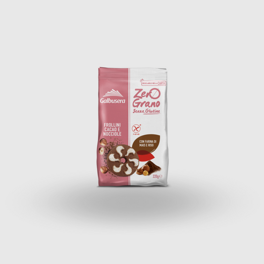 Galbusera ZeroGrano Cocoa and Hazelnut Biscuits Gluten Free 220g