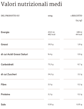 Galbusera Frollini with Chocolate Drops Zerograno 220g Gluten Free and Lactose Free