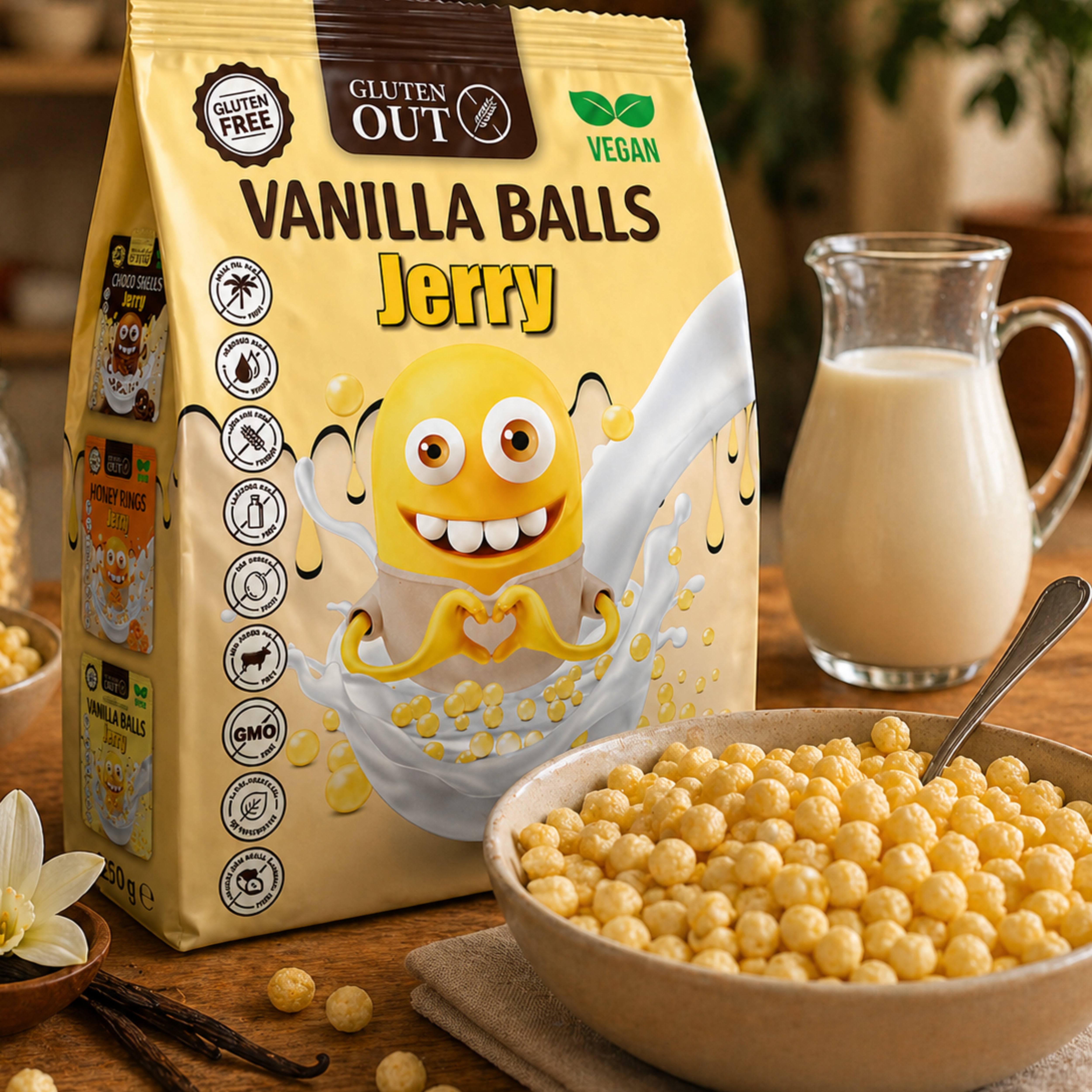Vanilla Balls Cereali Senza Glutine Vegan Senza Latte Senza Uova Jerry 375g