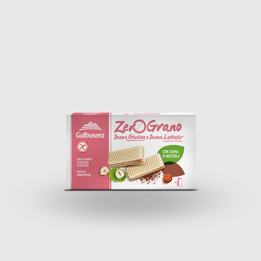 Galbusera Wafers with Hazelnut Cream Zerograno 180g Gluten Free and Lactose Free