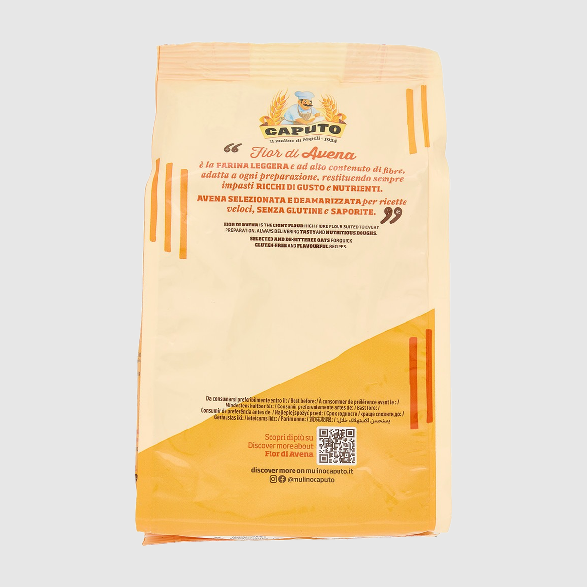 Farina Fior di Avena senza glutine Mulino Caputo 500g retro