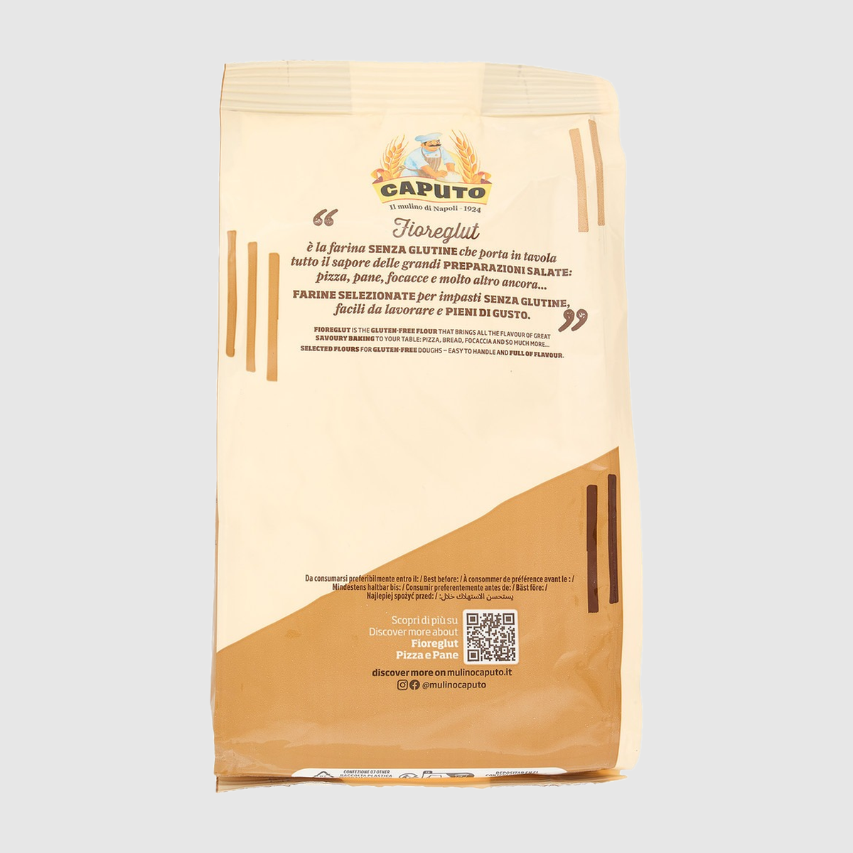 Fioreglut Mix Pizza e Pane senza glutine Mulino Caputo 500g retro
