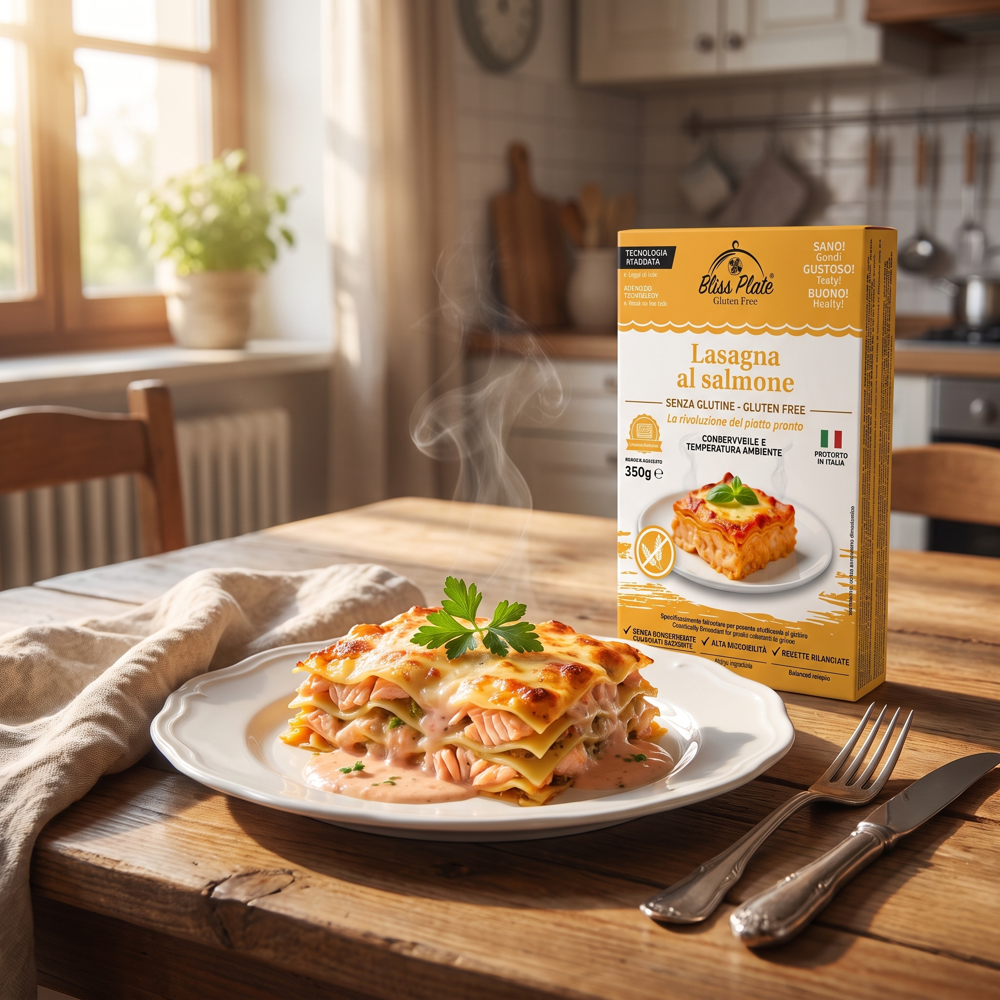 Bliss Plate Lasagna al Salmone - lifestyle tavola italiana