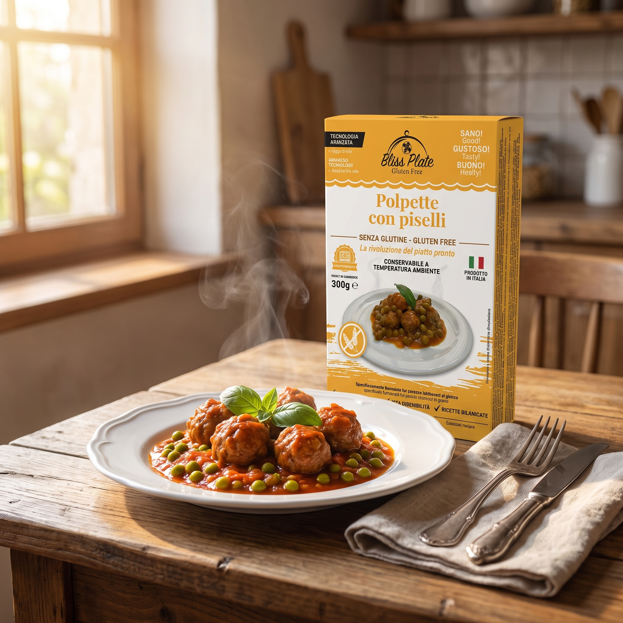 Bliss Plate Polpette con Piselli - lifestyle tavola italiana
