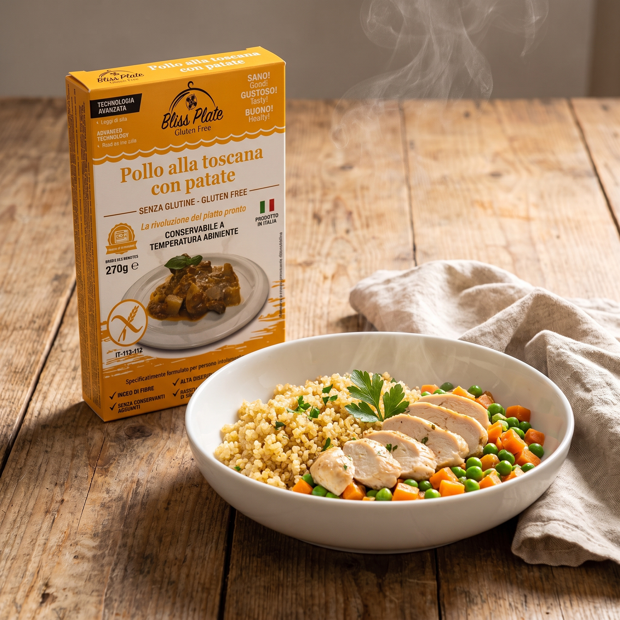 Bliss Plate Quinoa Pollo Piselli Carote - lifestyle bowl