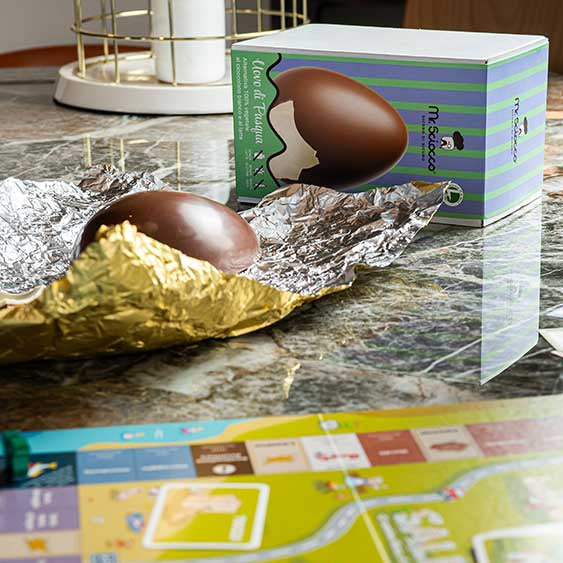 Uovo di Pasqua Bigusto al Cioccolato Bianco e al Latte Senza Glutine e Senza Latte Vegano Mr Sciocco 300g